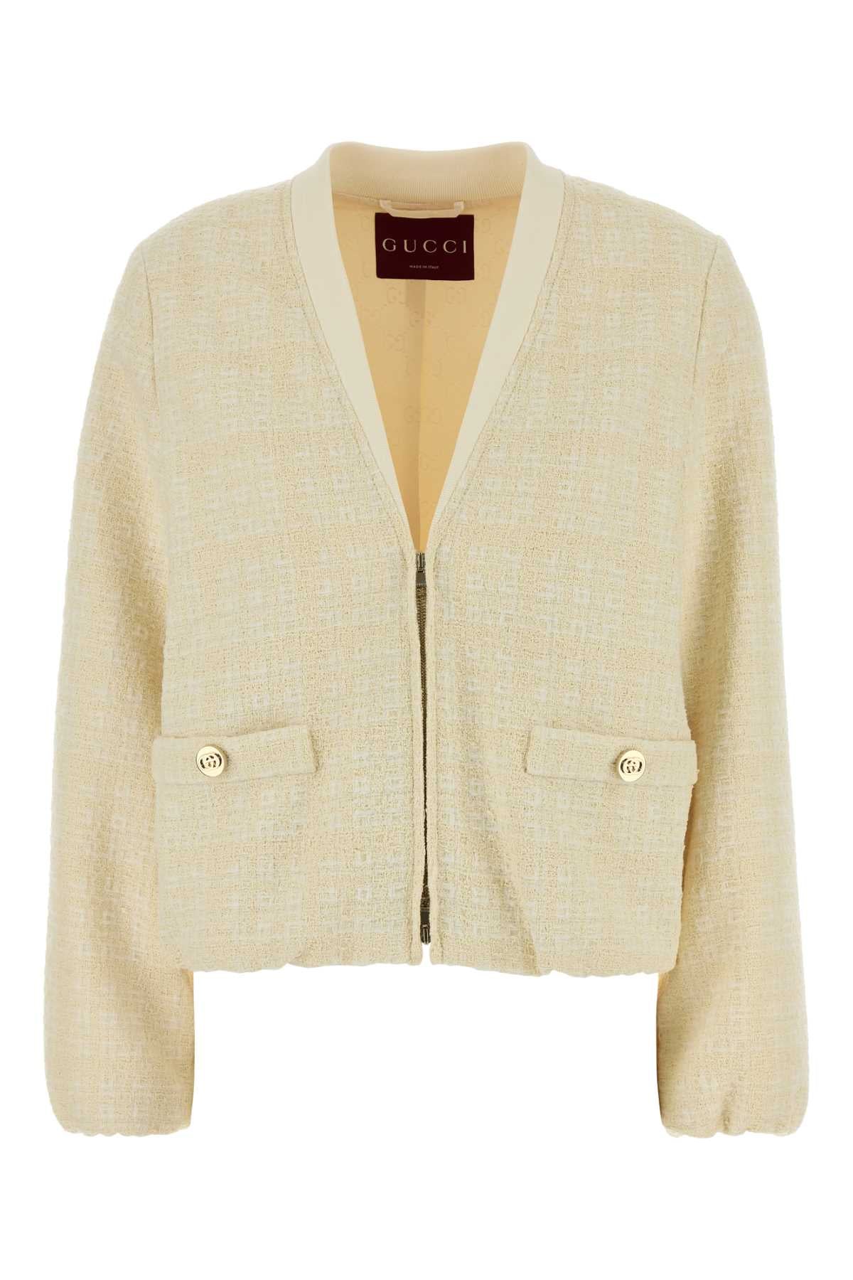Gucci Women Ivory Tweed Jacket GUCCI