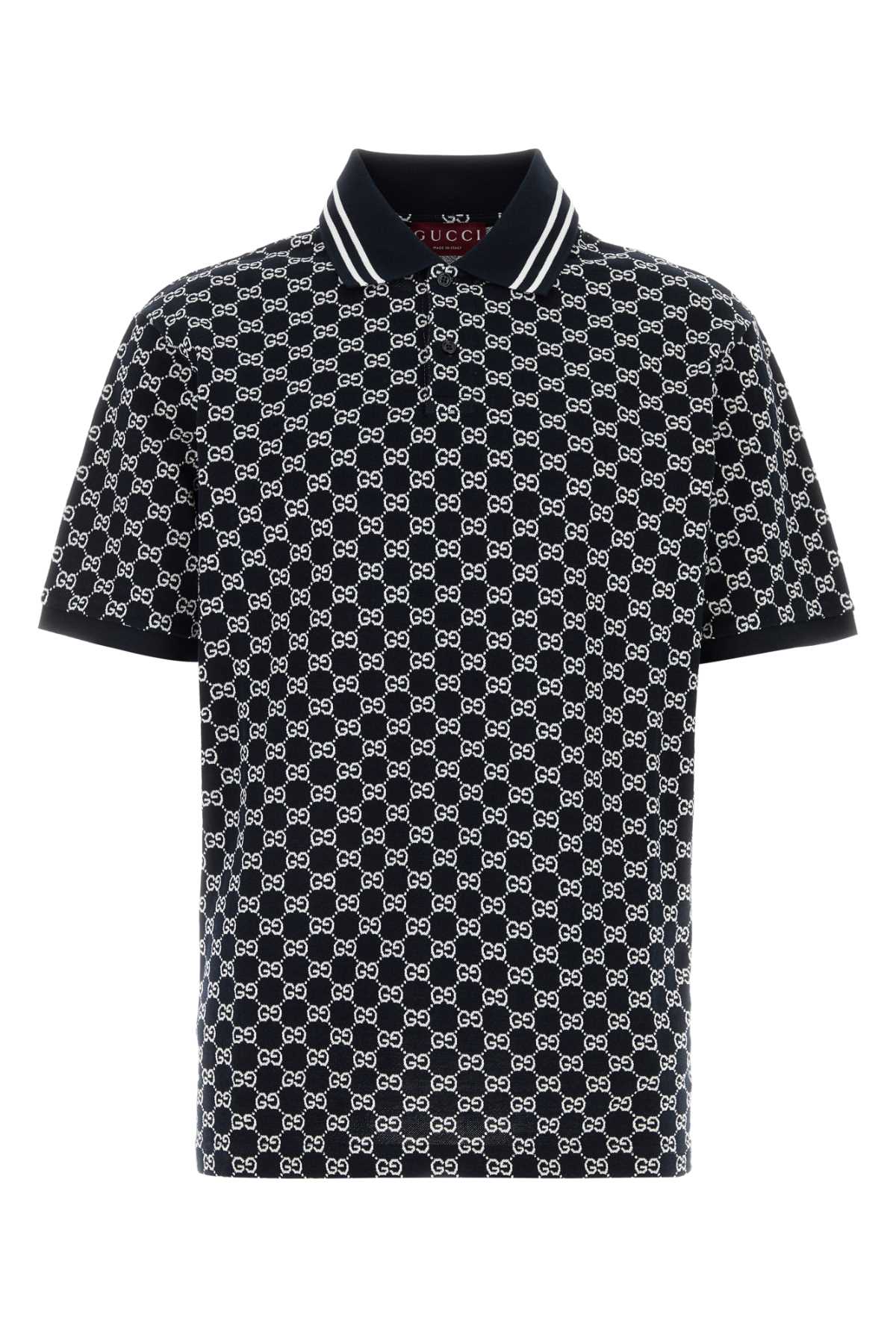 Gucci Men Embroidered Piquet Polo Shirt GUCCI