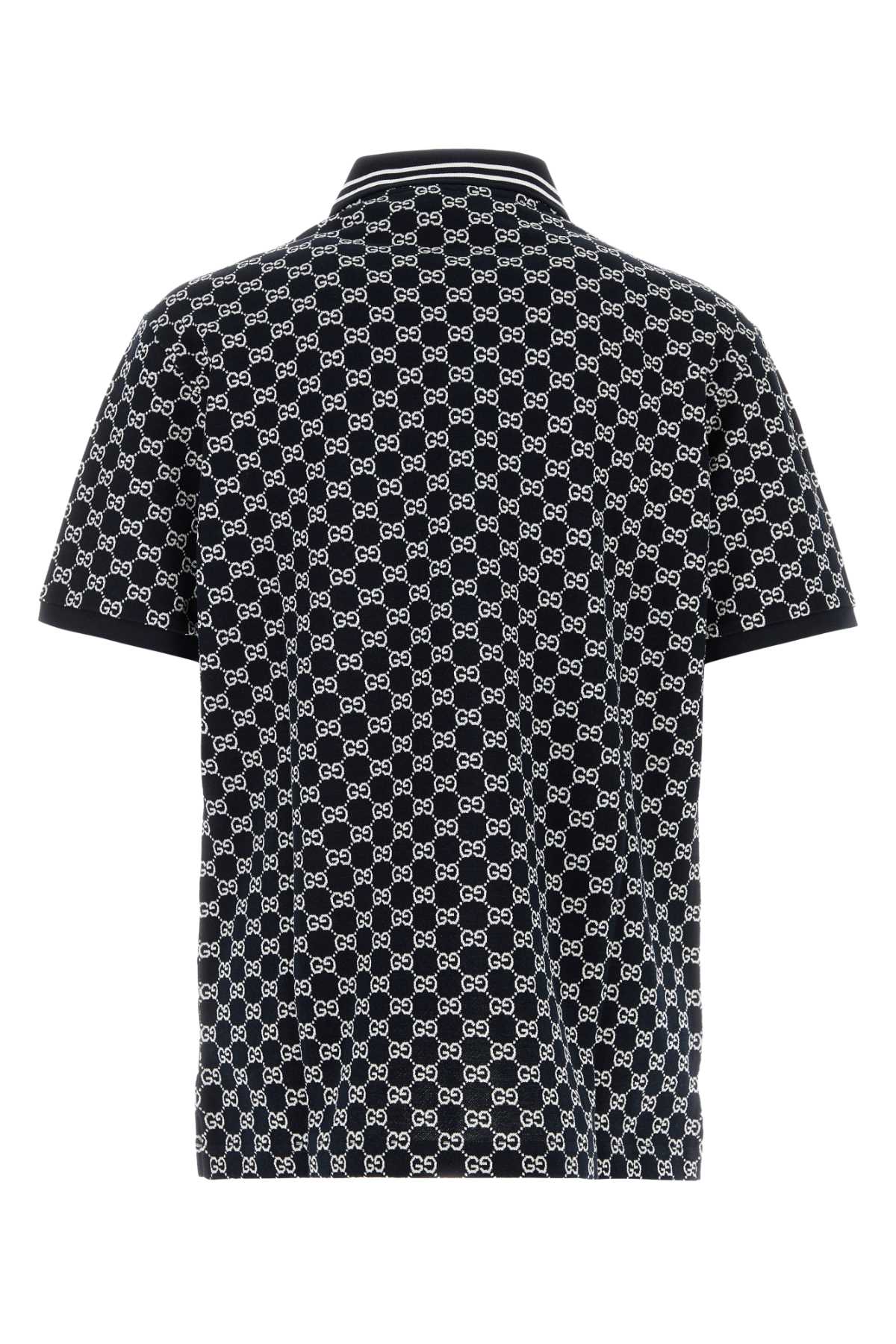 Gucci Men Embroidered Piquet Polo Shirt GUCCI