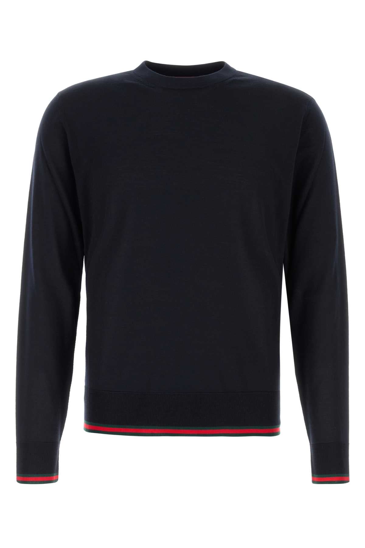 Gucci Men Midnight Blue Wool Sweater GUCCI