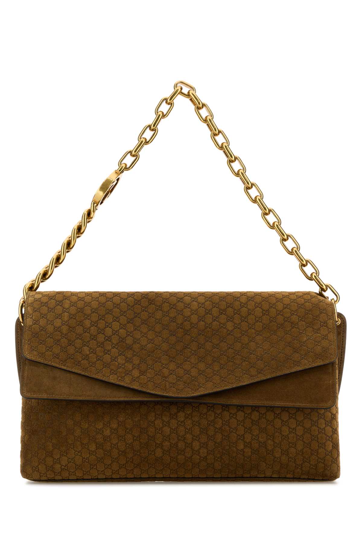 Gucci Women Camel Suede Large Shoulder Bag GUCCI