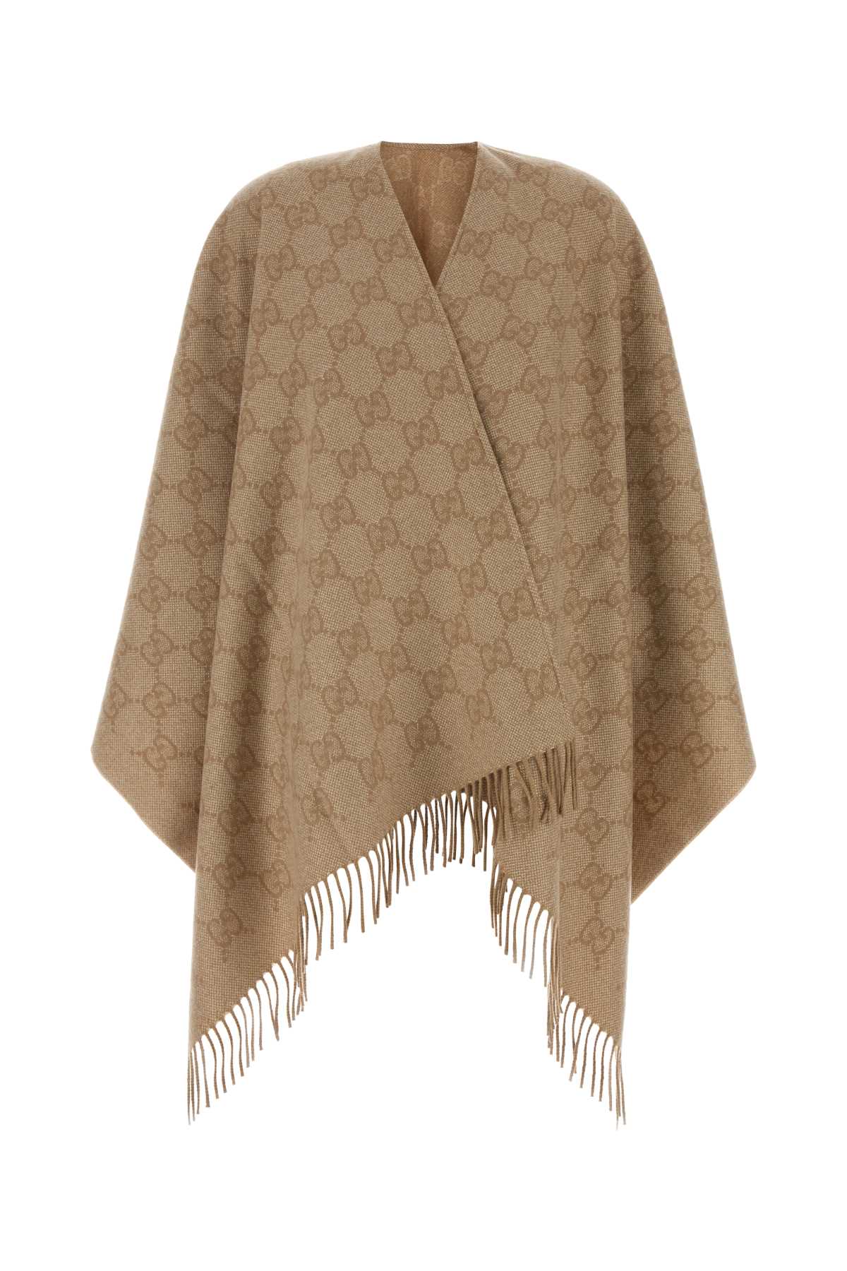 Gucci Women Embroidered Cashmere Blend Cape GUCCI