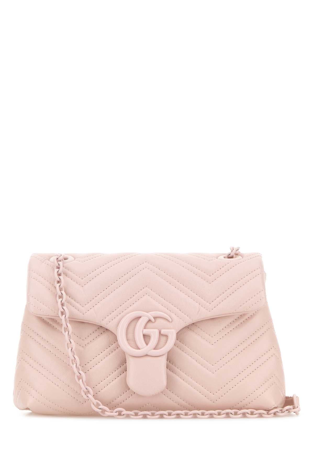 Gucci Women Pink Nappa Leather Small Gg Marmont Shoulder Bag GUCCI
