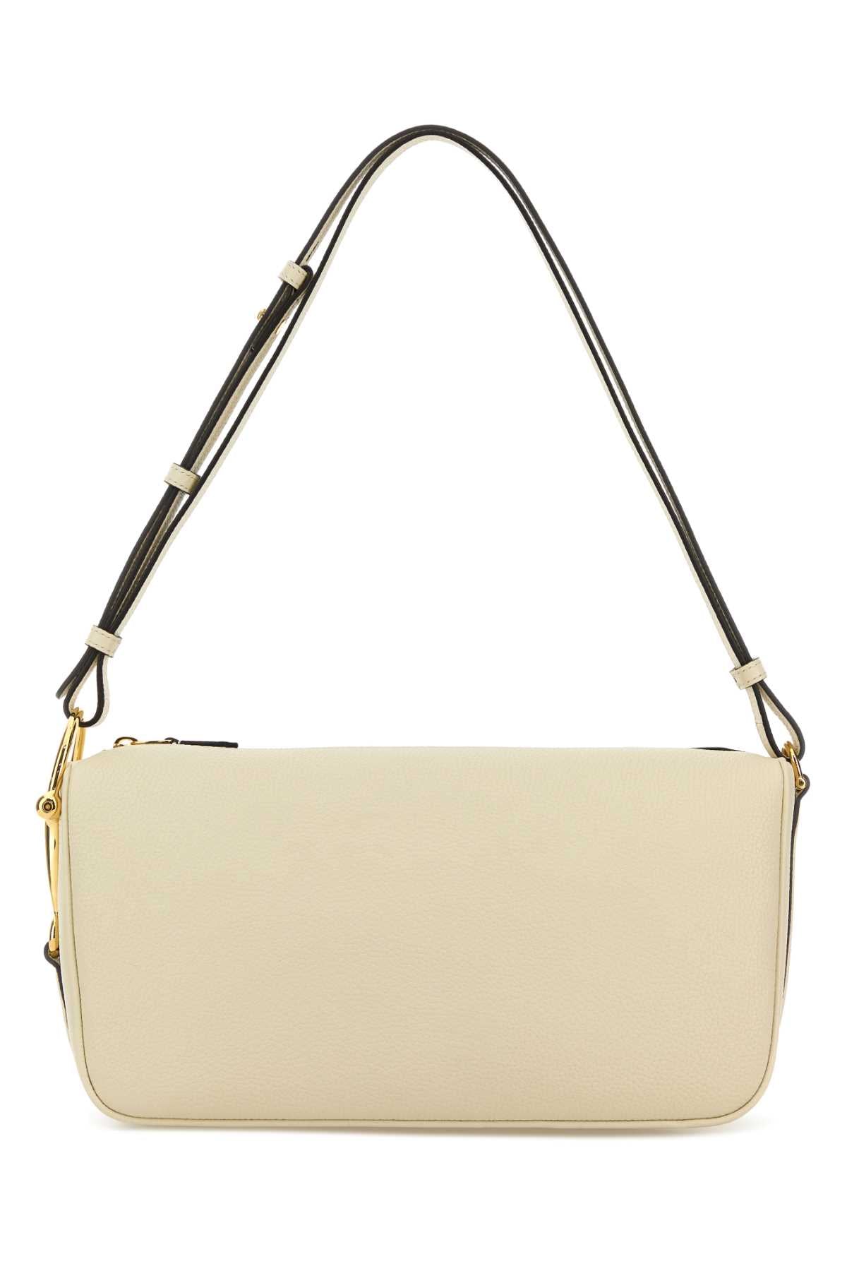 Gucci Women Ivory Leather Medium Gucci Half Horsebit Shoulder Bag GUCCI