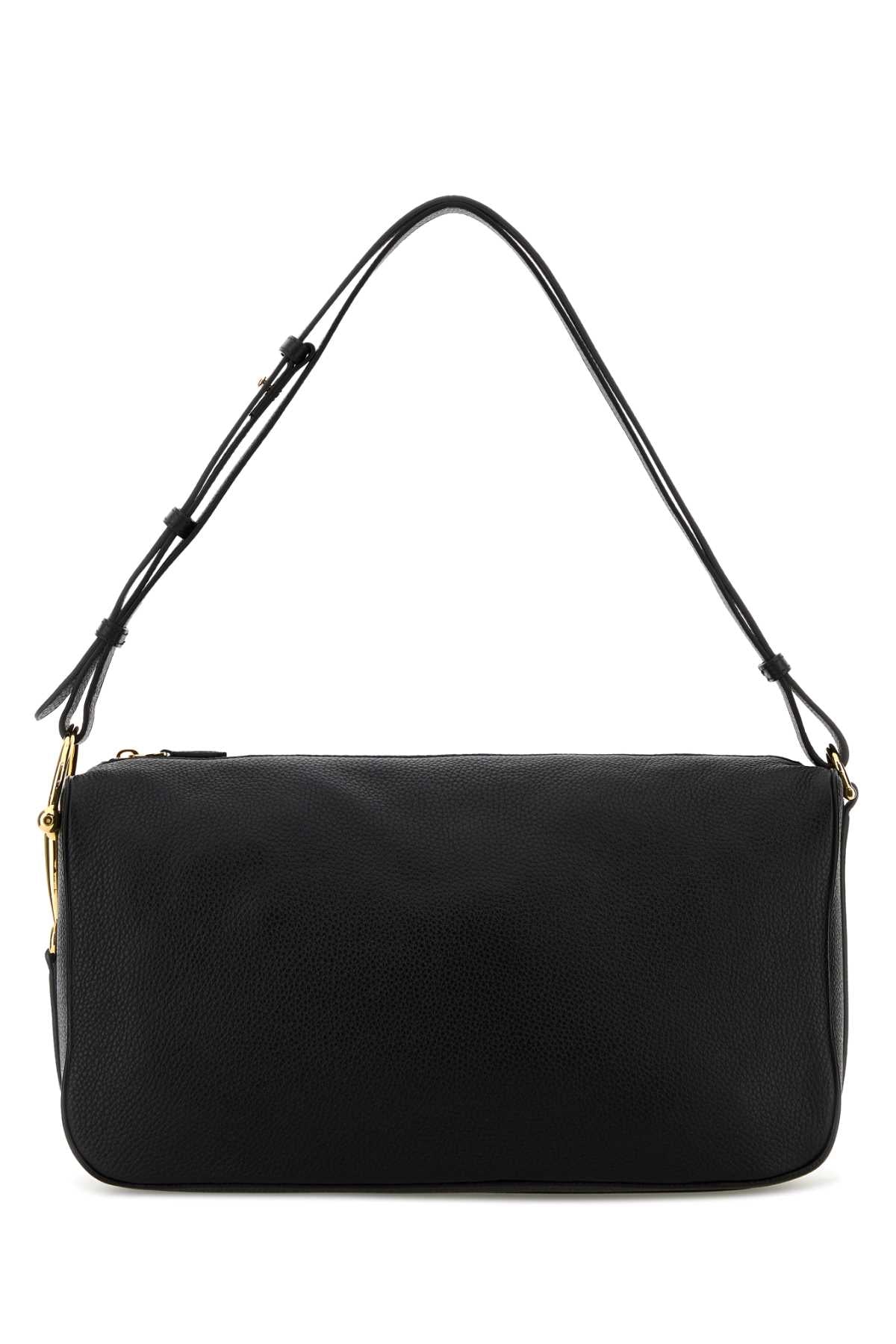 Gucci Women Black Leather Gucci Half Horsebit Shoulder Bag GUCCI