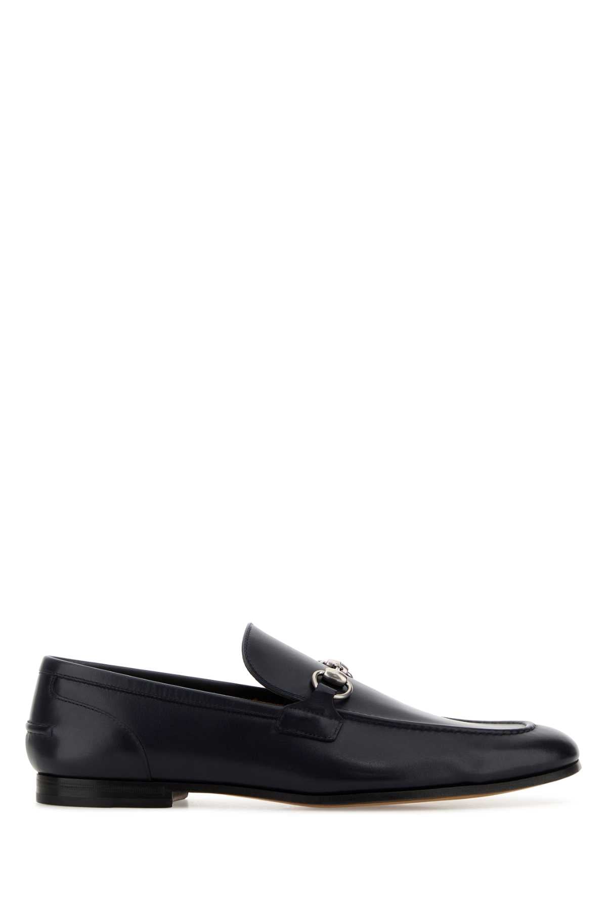 Gucci Men Midnight Blue Leather Loafers GUCCI