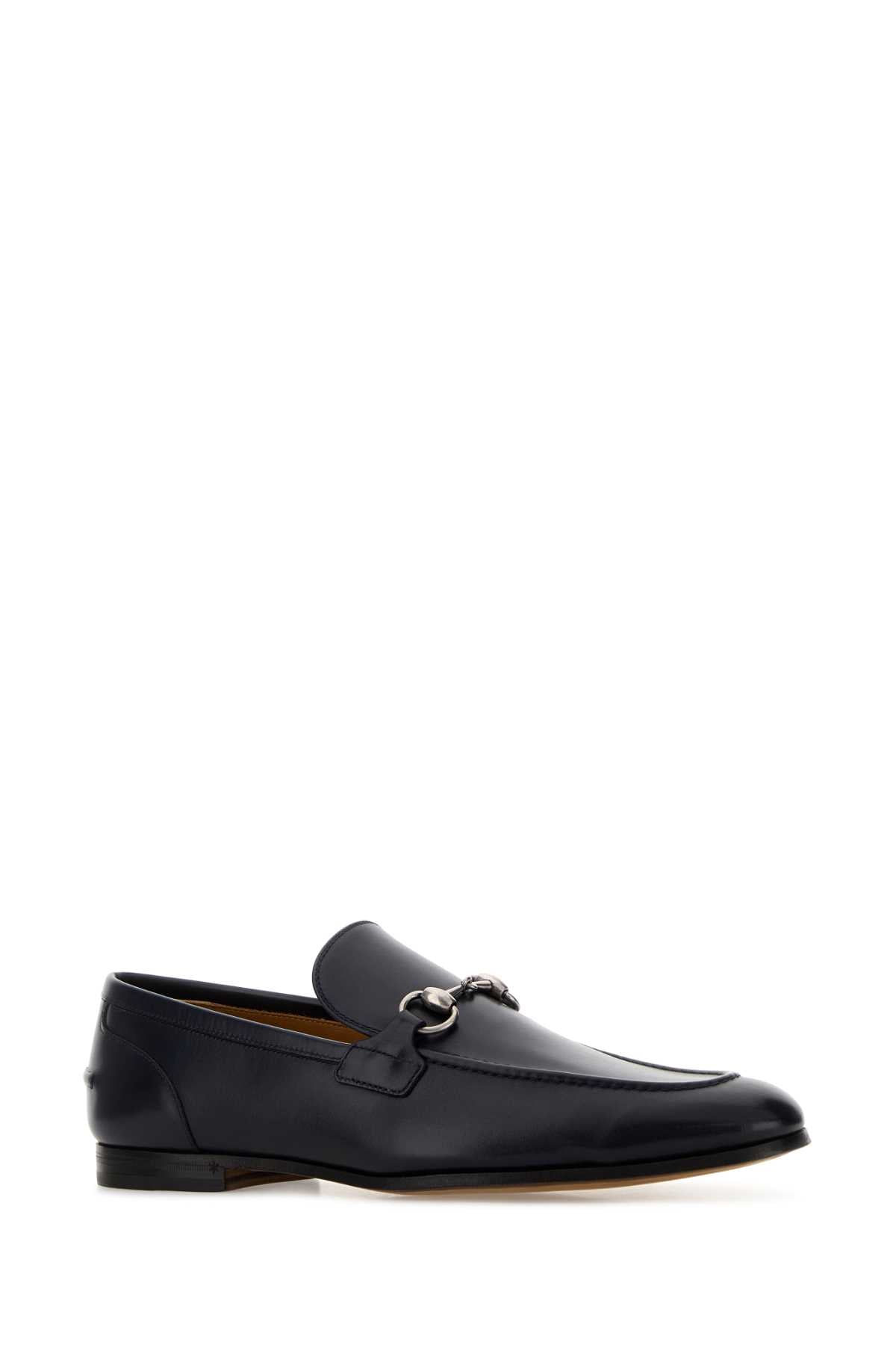 Gucci Men Midnight Blue Leather Loafers GUCCI
