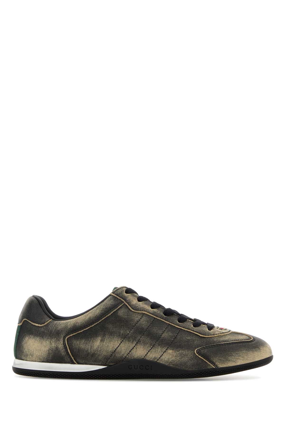 Gucci Women Black Leather Gucci Shift Sneakers GUCCI