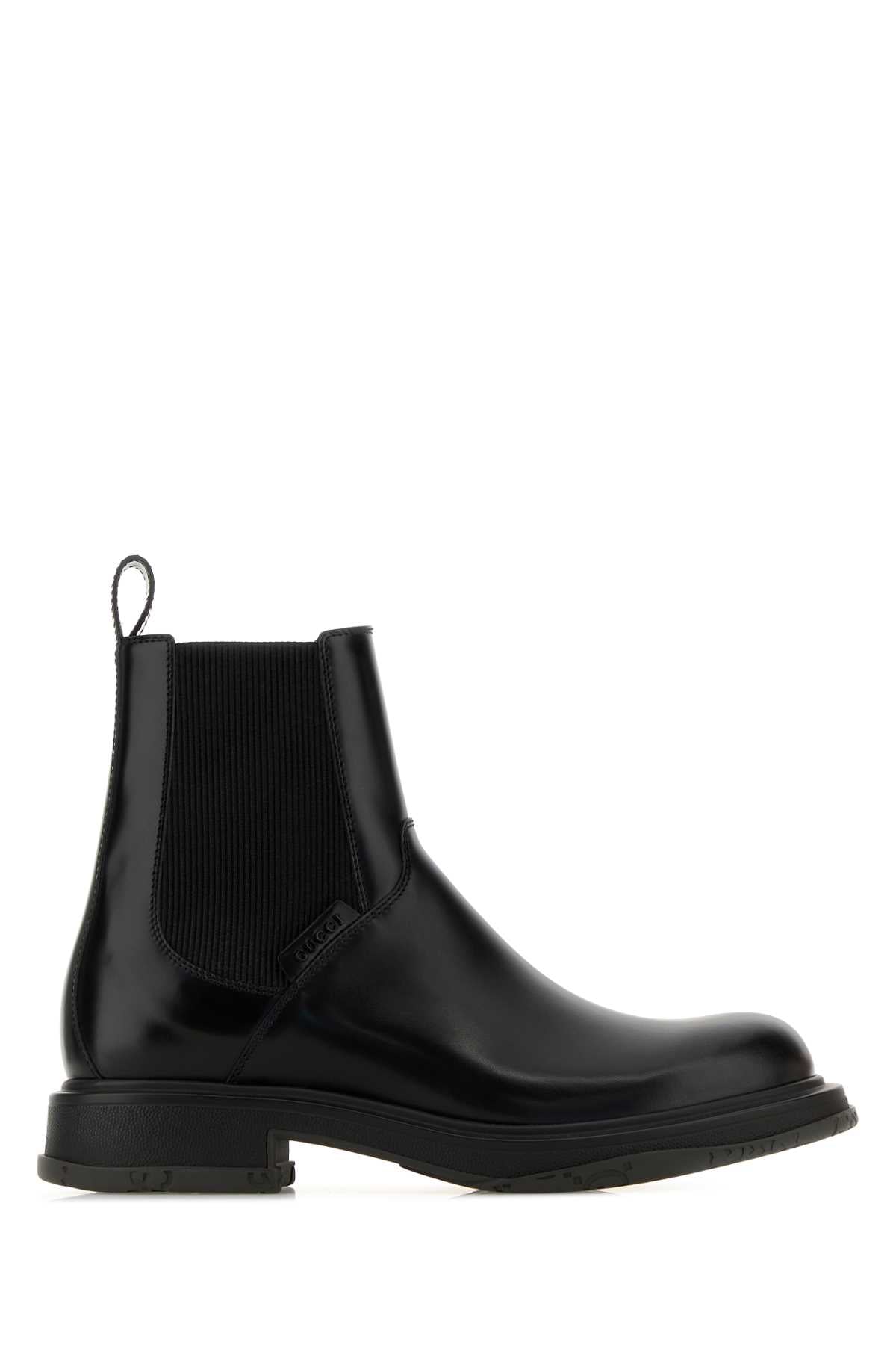 Gucci Men Black Leather Ankle Boots GUCCI