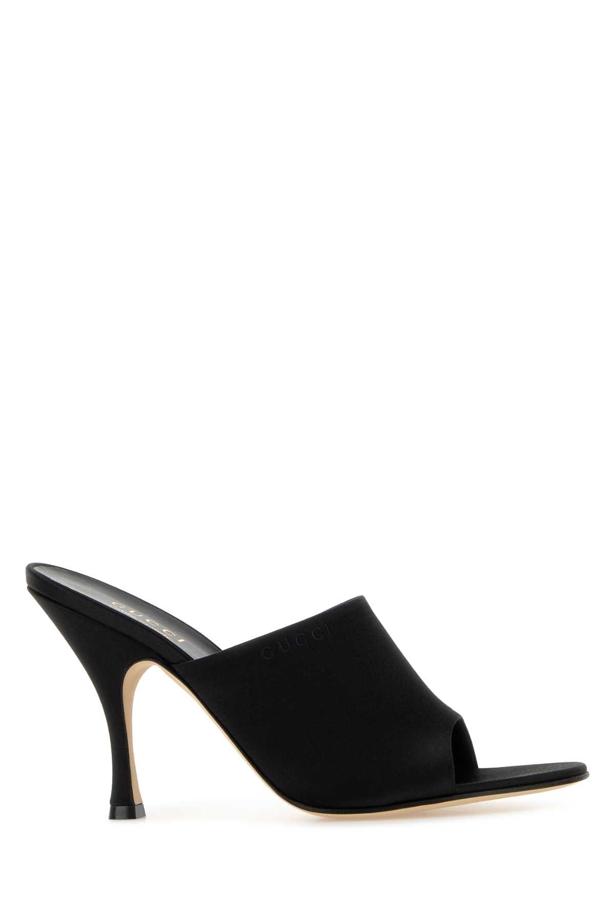 Gucci Women Black Satin Mules GUCCI