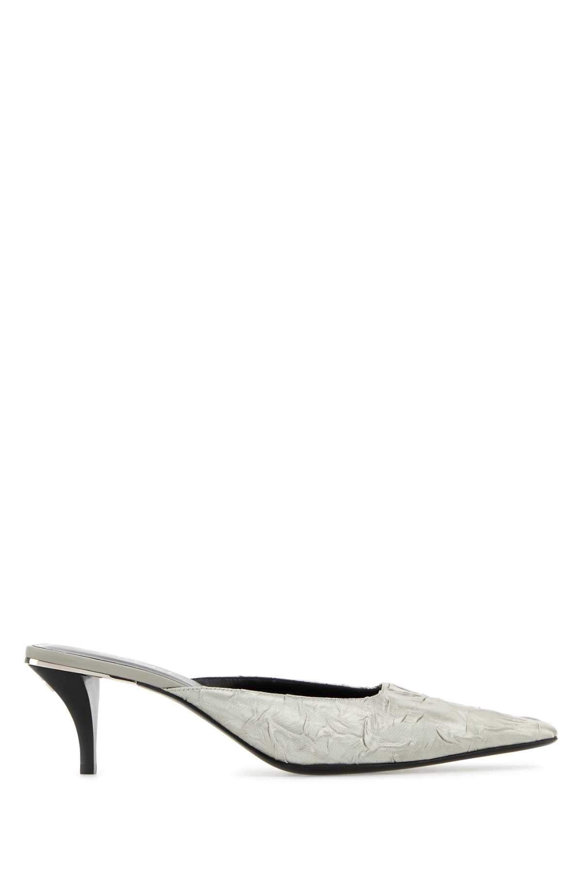 Gucci Women Silver Fabric Mules GUCCI