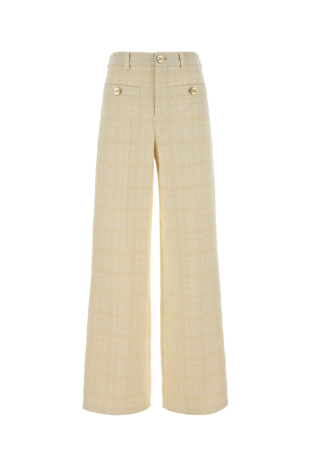 Gucci Women Cream Tweed Pant GUCCI