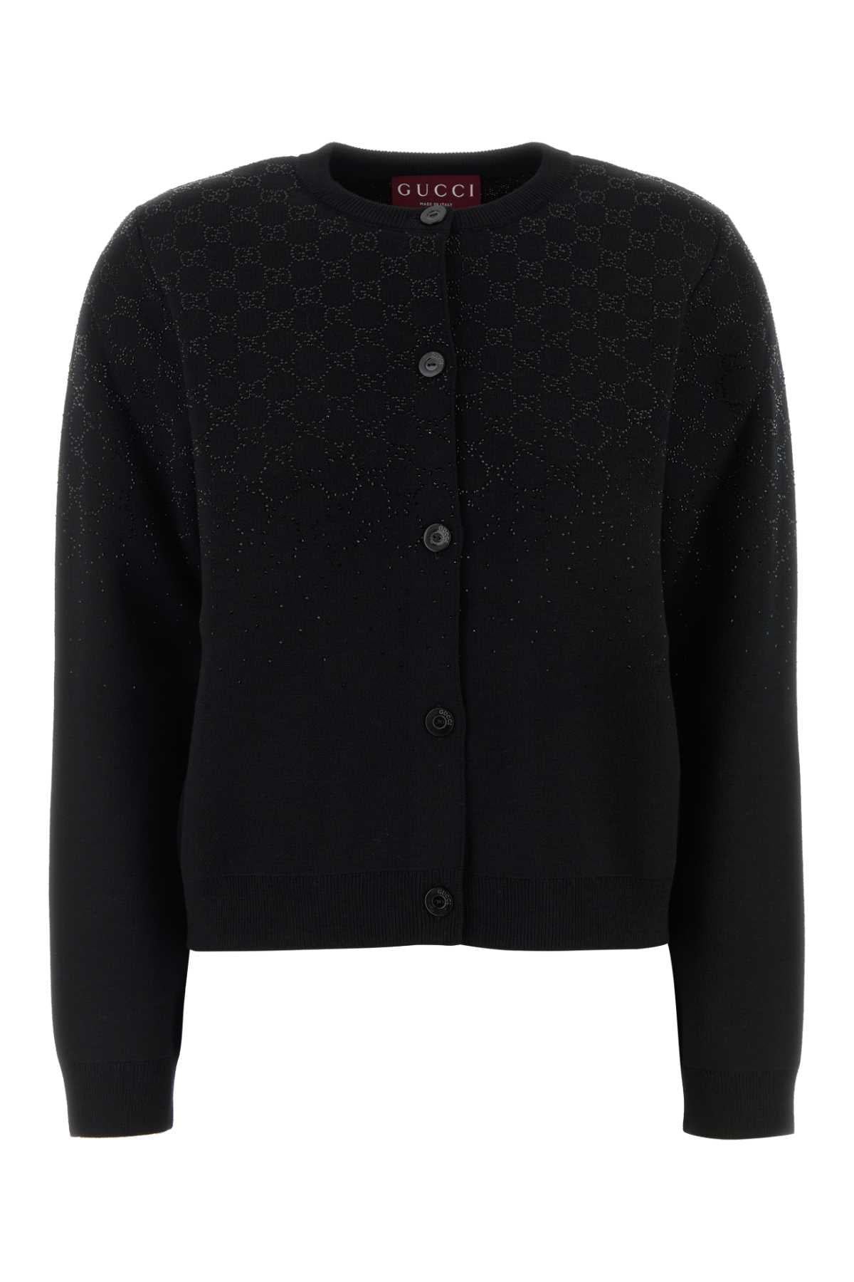 Gucci Women Black Wool Blend Cardigan GUCCI