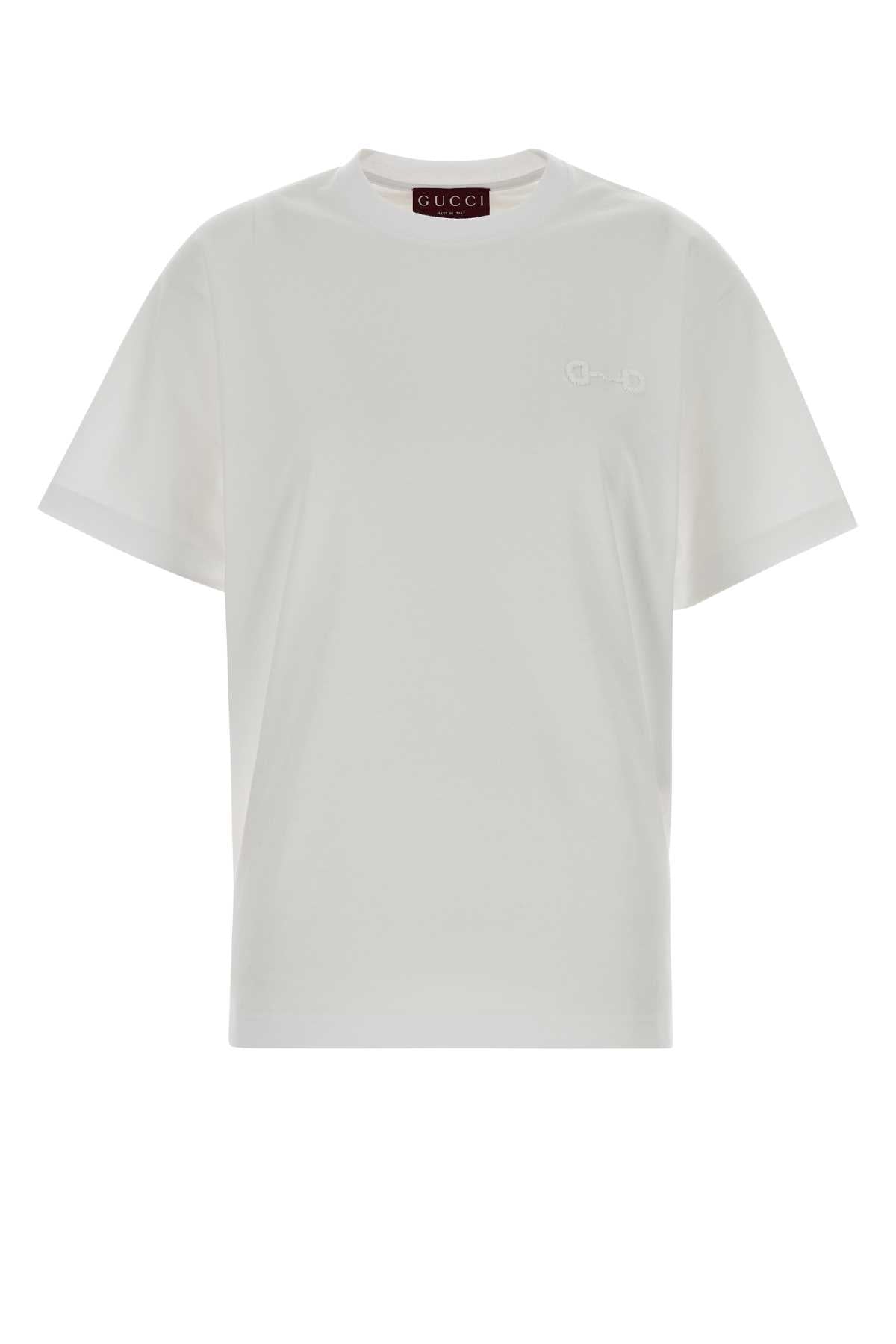 Gucci Women White Cotton T-Shirt GUCCI