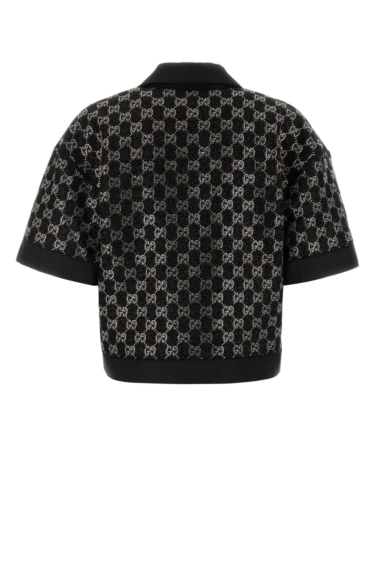 Gucci Women Black Boucle Polo Shirt GUCCI