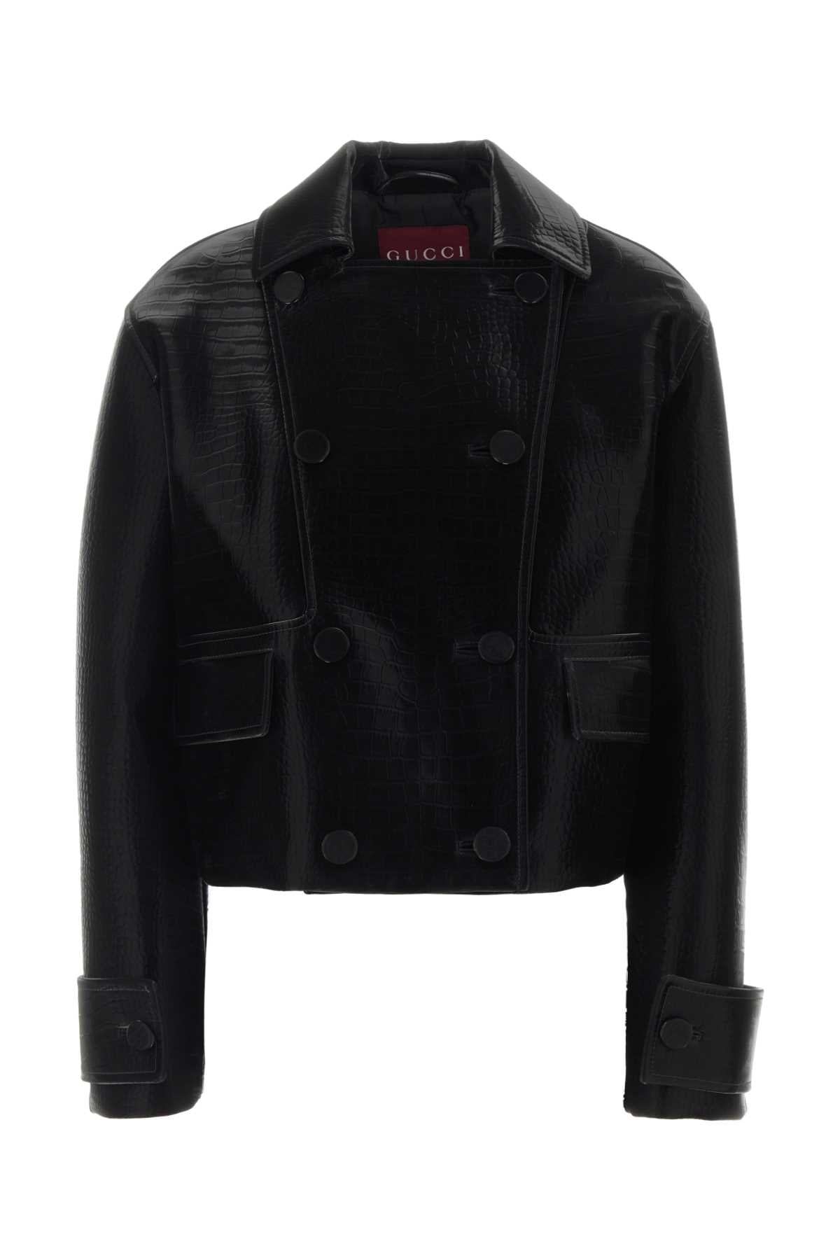 Gucci Women Black Leather Jacket GUCCI