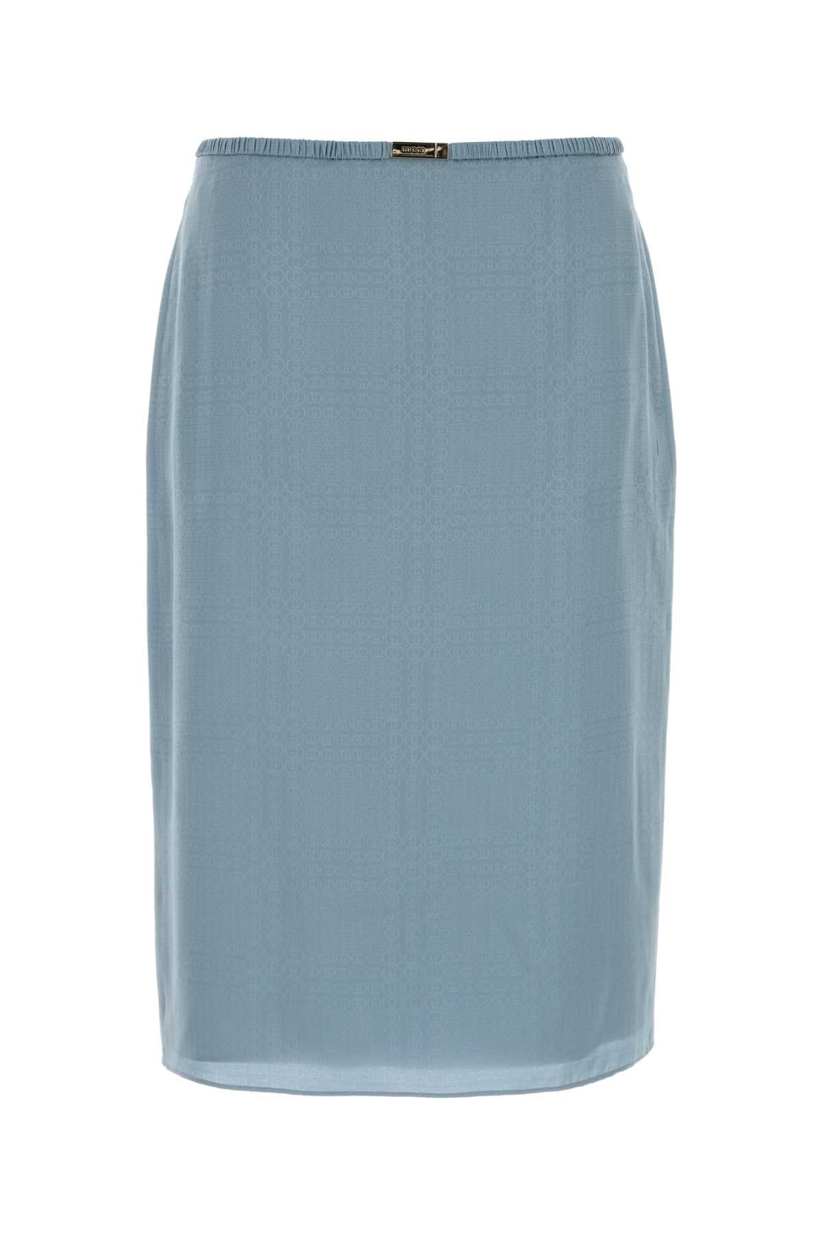Gucci Women Light Blue Silk Skirt GUCCI