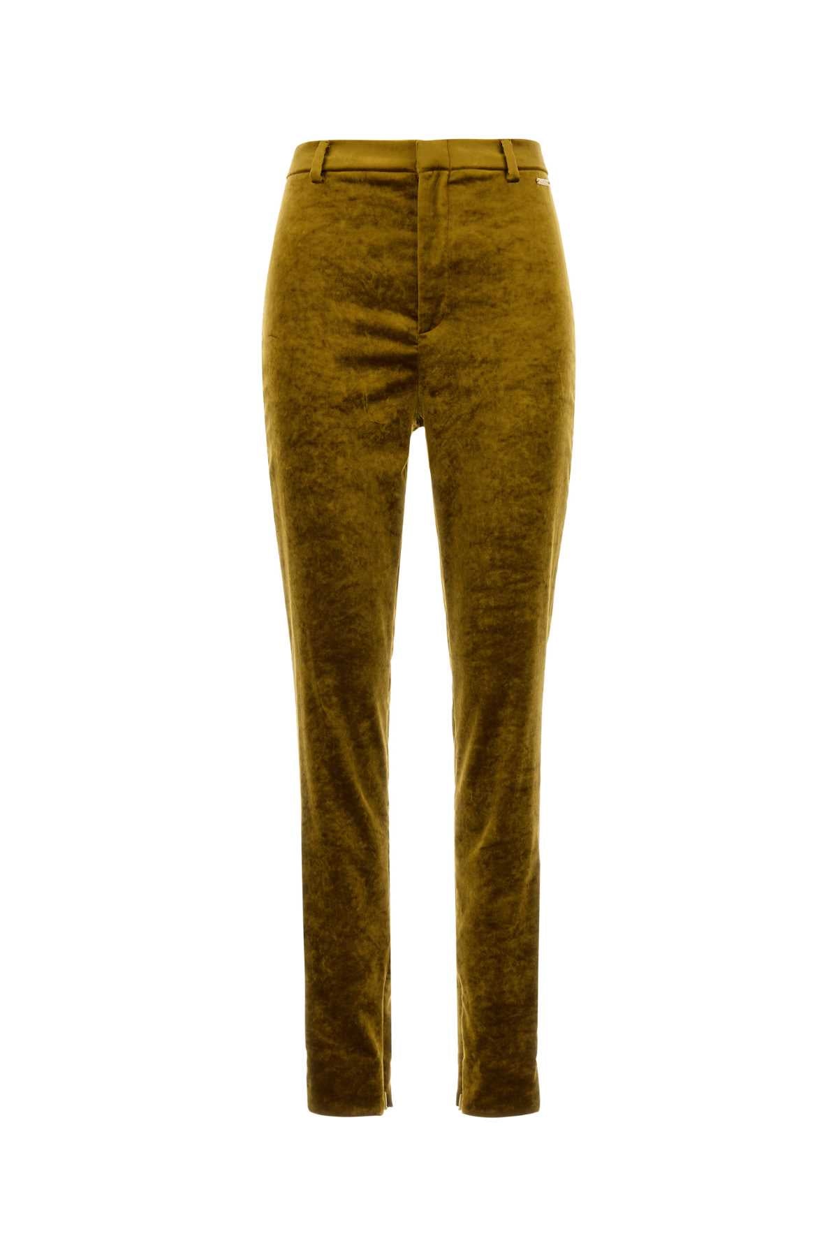 Gucci Women Olive Green Chenille Skinny Pant GUCCI