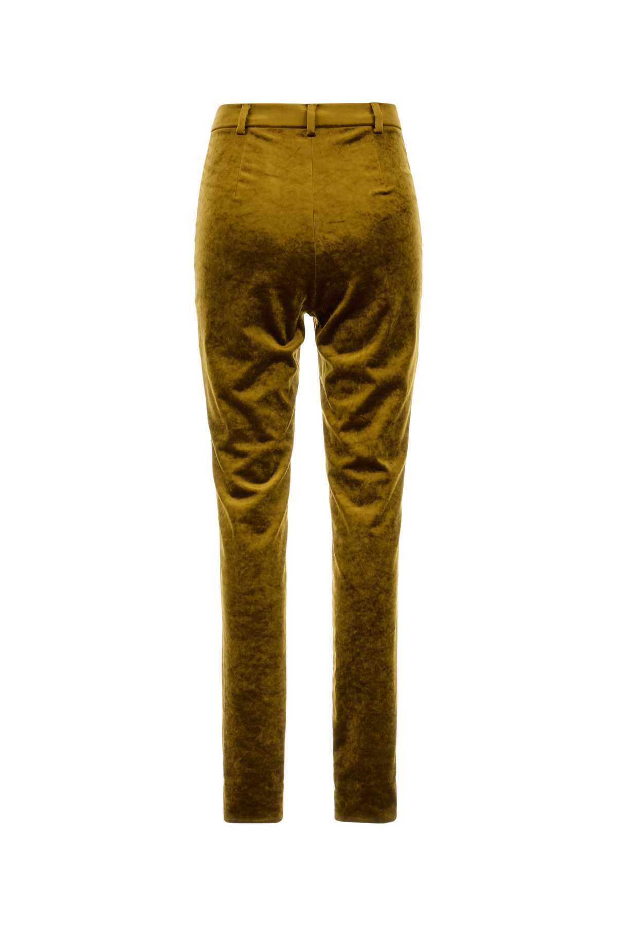 Gucci Women Olive Green Chenille Skinny Pant GUCCI