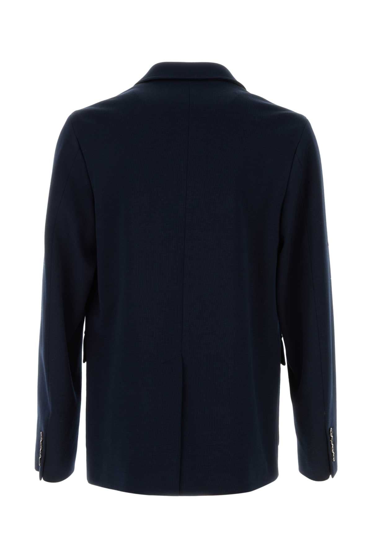 Gucci Men Dark Blue Jersey Blazer