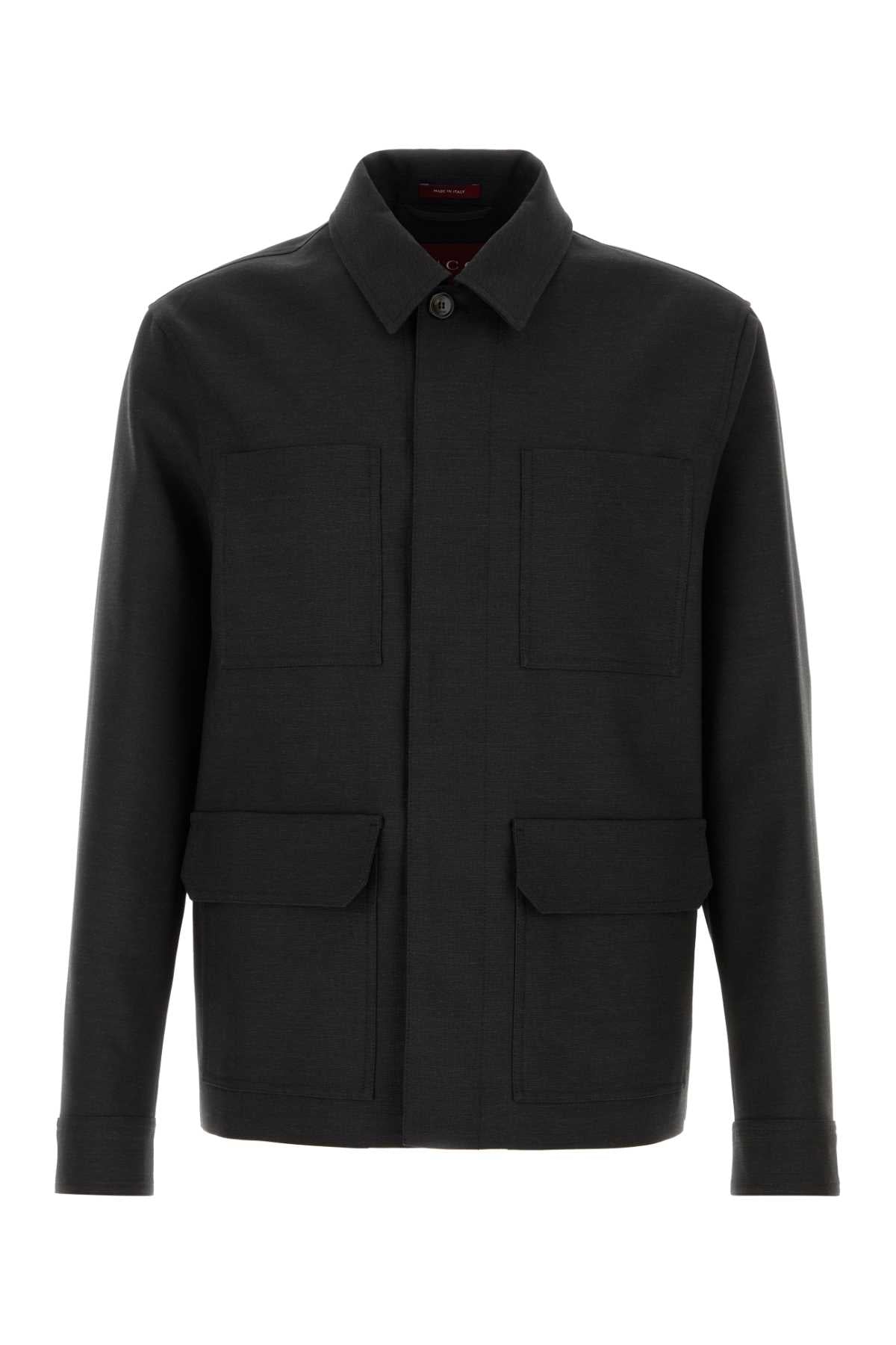 Gucci Men Charcoal Wool Jacket GUCCI