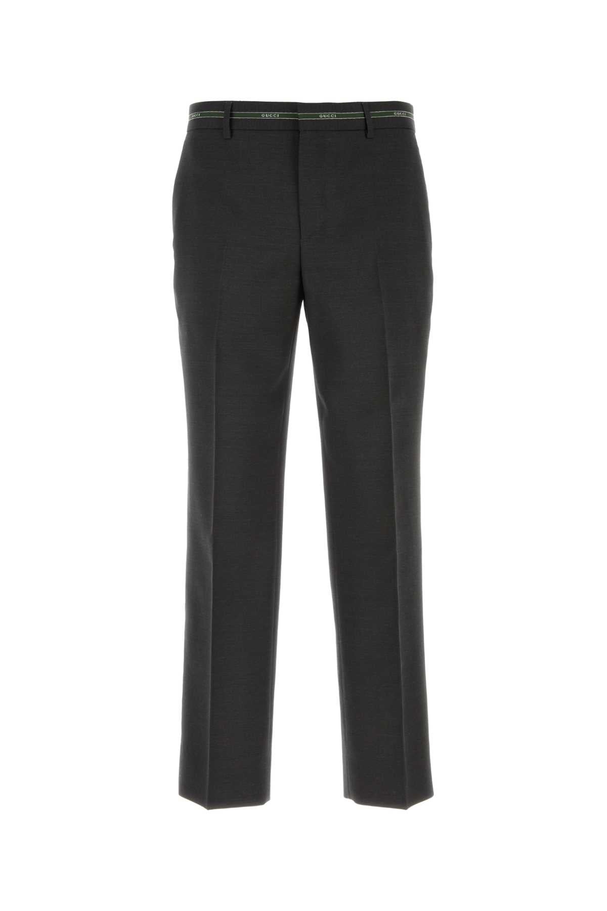 Gucci Men Charcoal Wool Pant