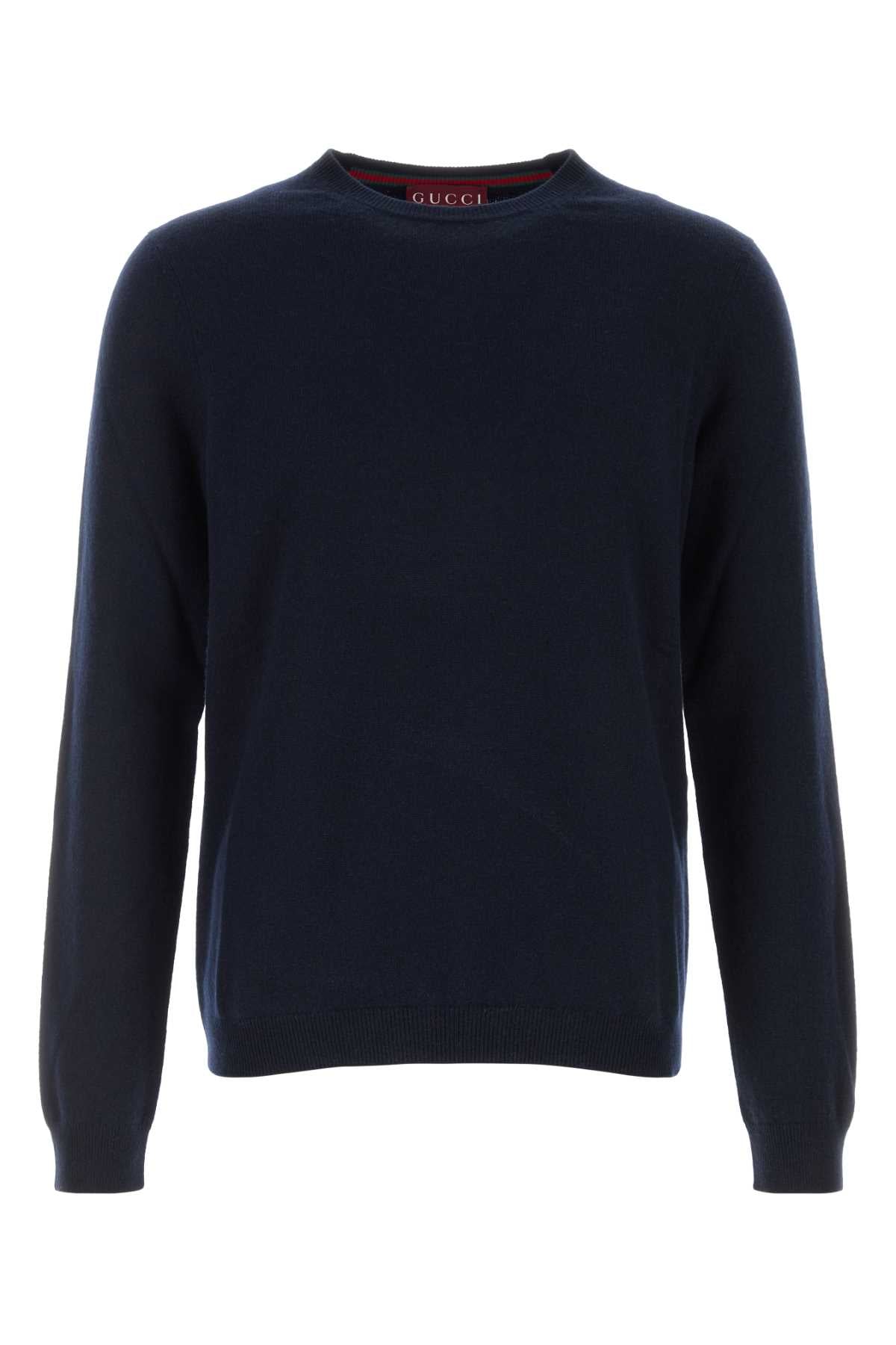 Gucci Men Midnight Blue Cashmere Sweater GUCCI