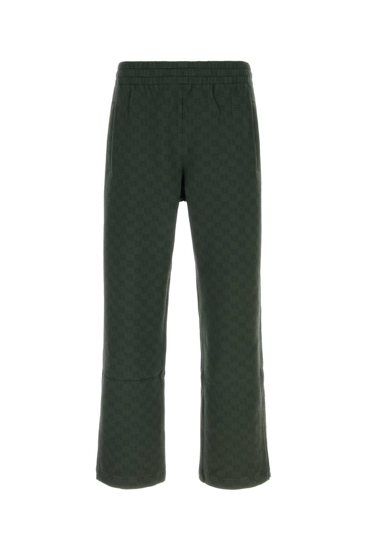 Gucci Men Bottle Green Stretch Nylon Joggers GUCCI
