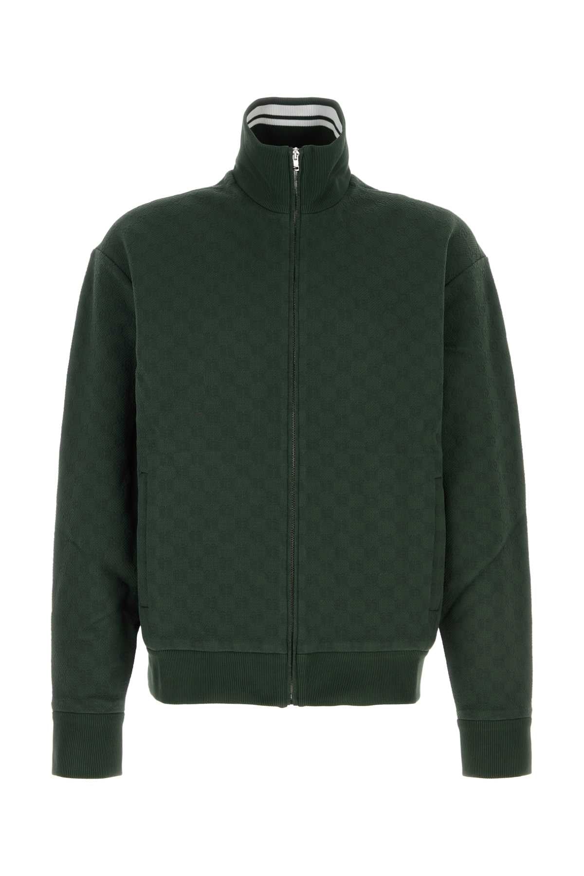 Gucci Men Dark Green Jersey Sweatshirt GUCCI