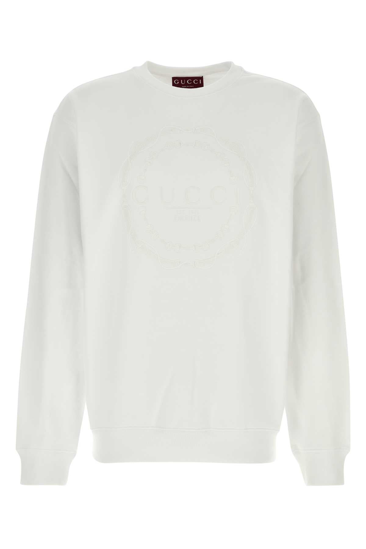 Gucci Men White Cotton Sweatshirt GUCCI