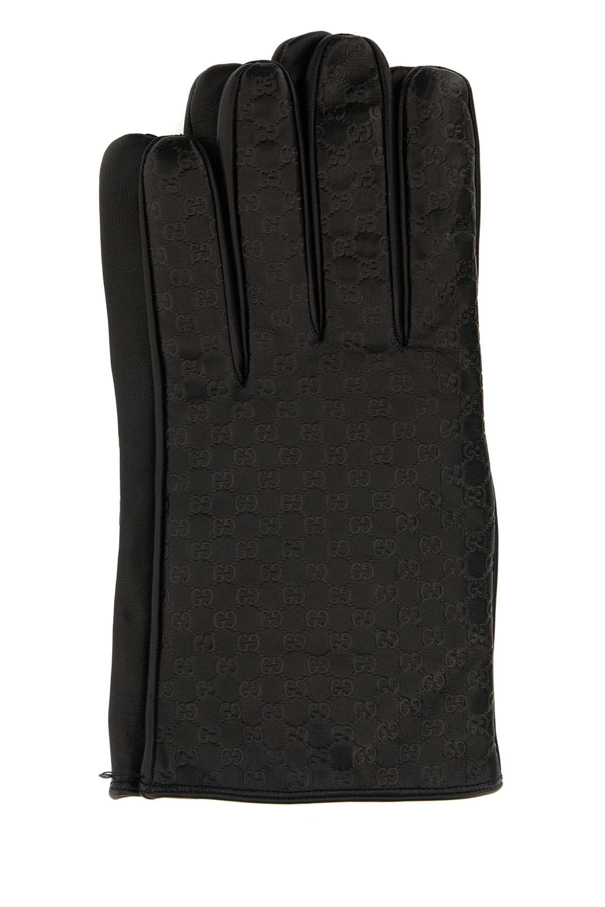 Gucci Men Dark Brown Nappa Leather Gloves GUCCI