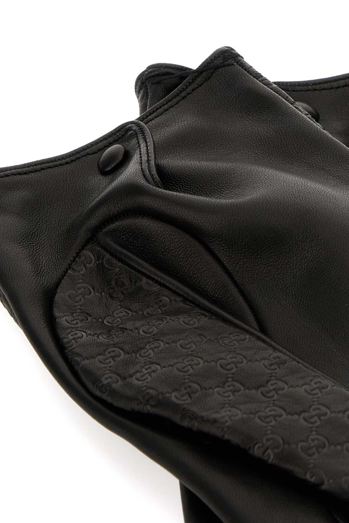 Gucci Men Dark Brown Nappa Leather Gloves GUCCI