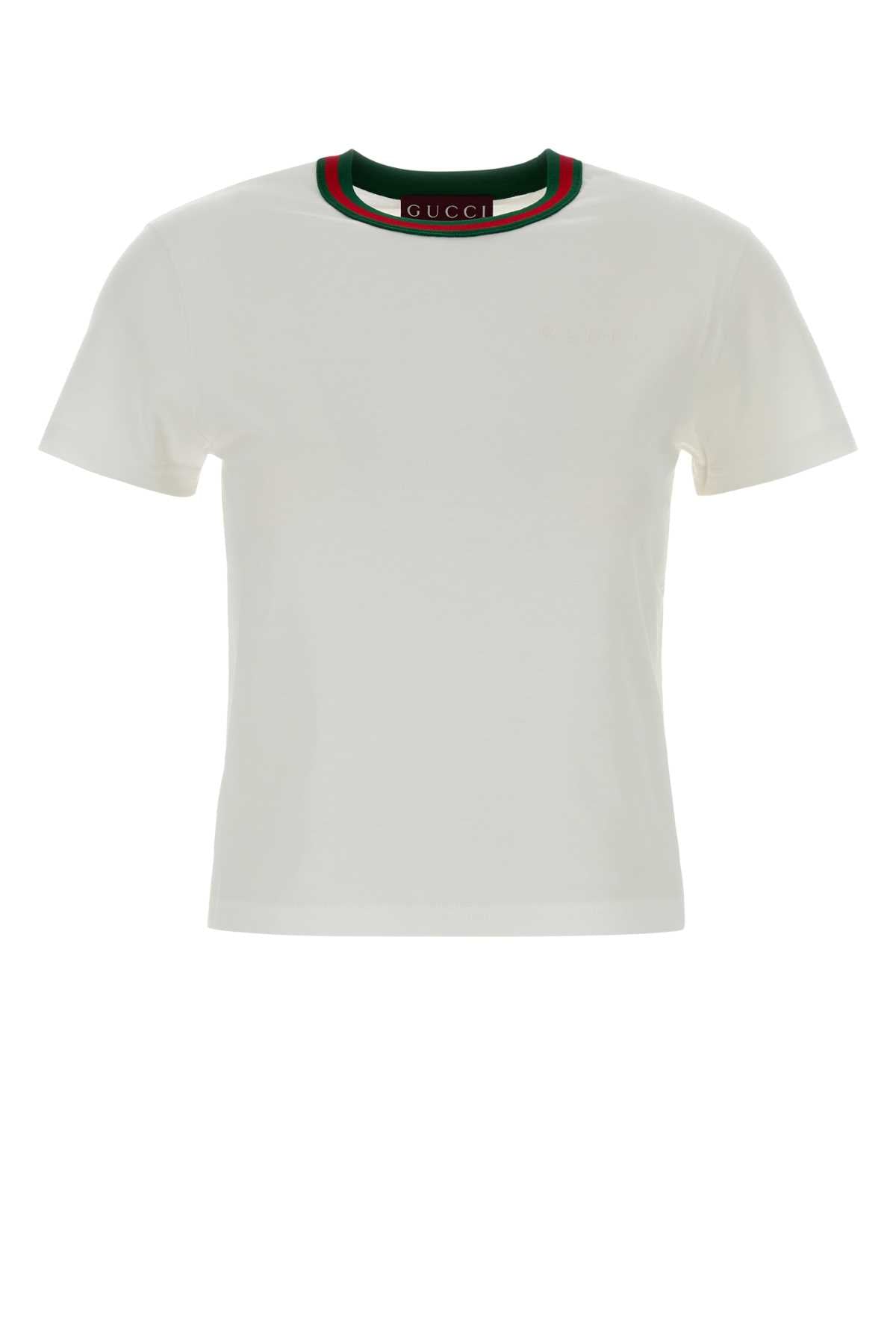 Gucci Women White Cotton T-Shirt GUCCI