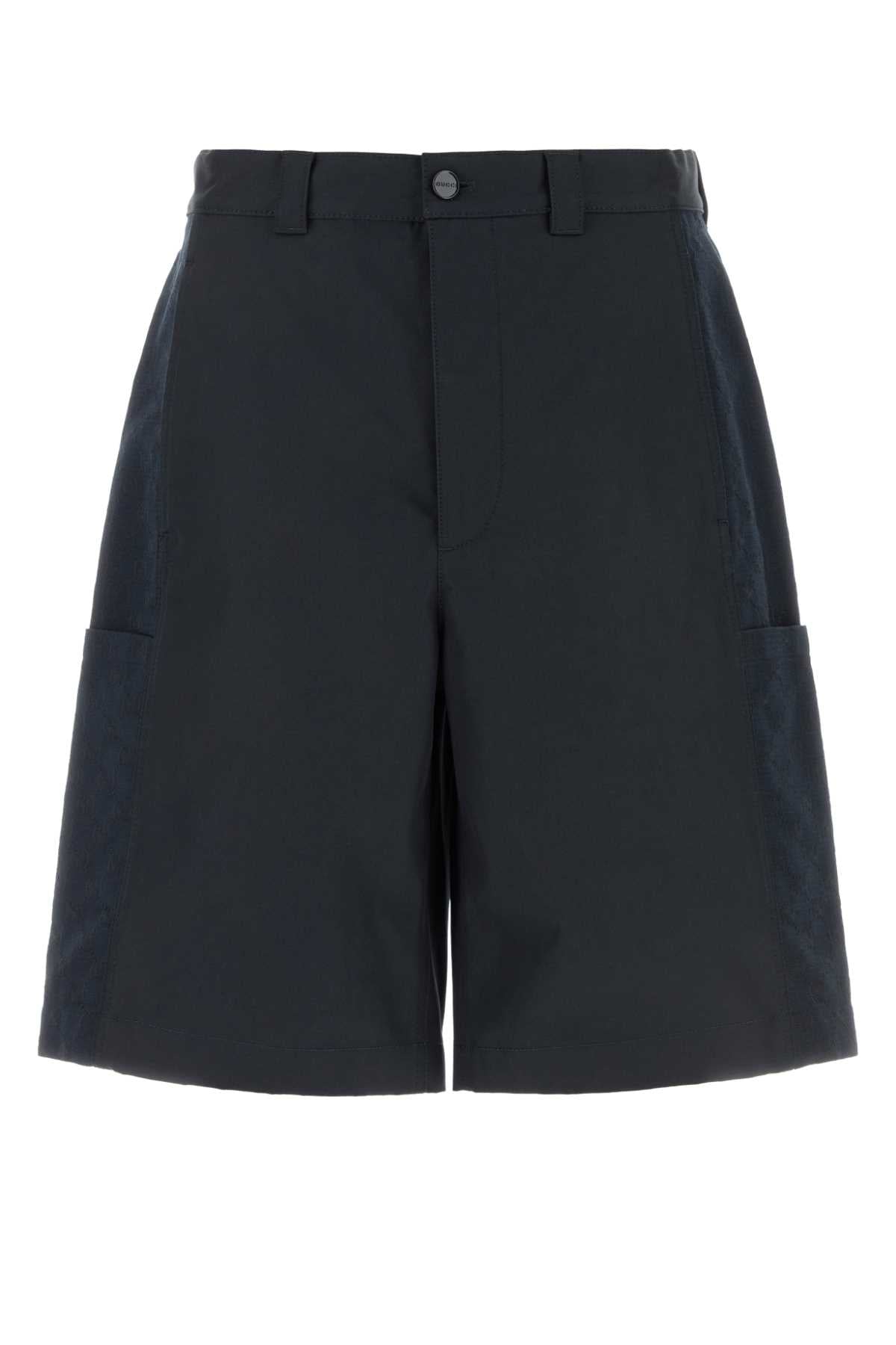 Gucci Men Midnight Blue Cotton Bermuda Shorts GUCCI