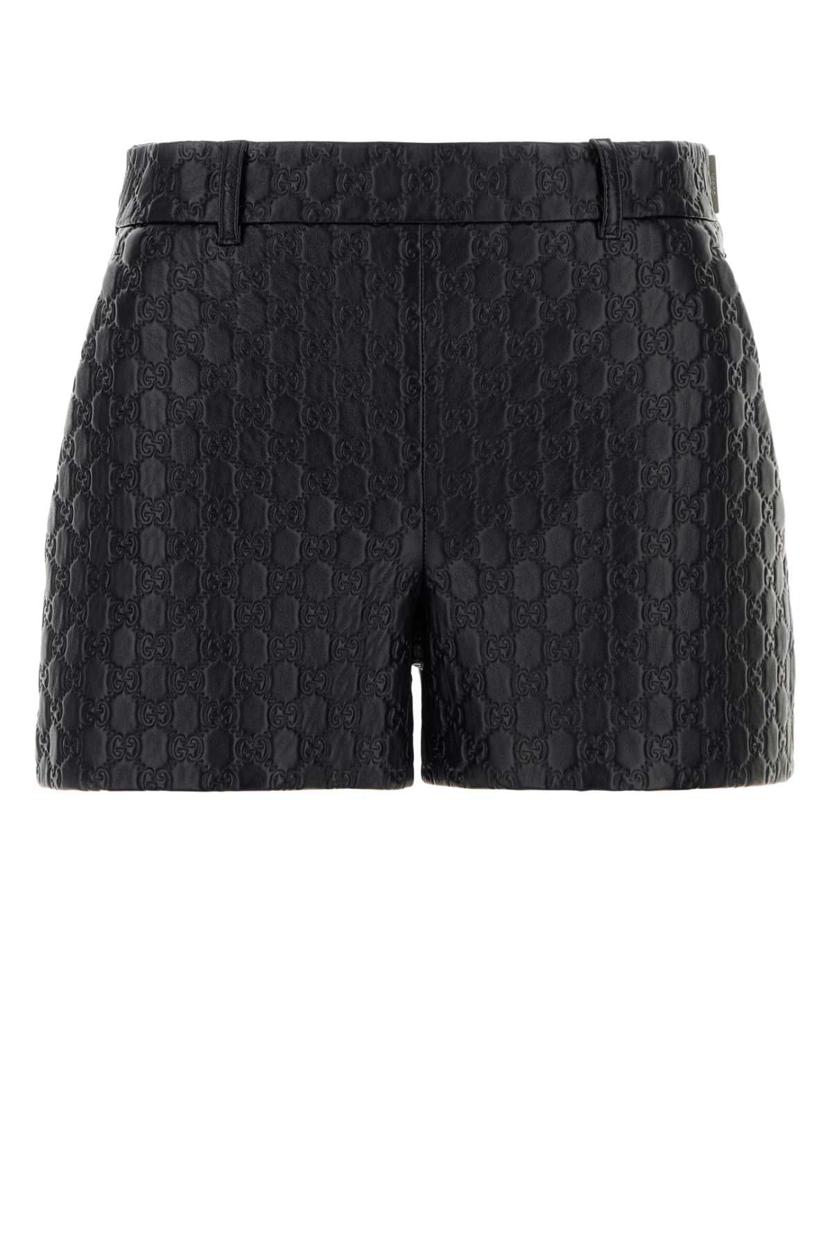 Gucci Women Black Leather Shorts GUCCI