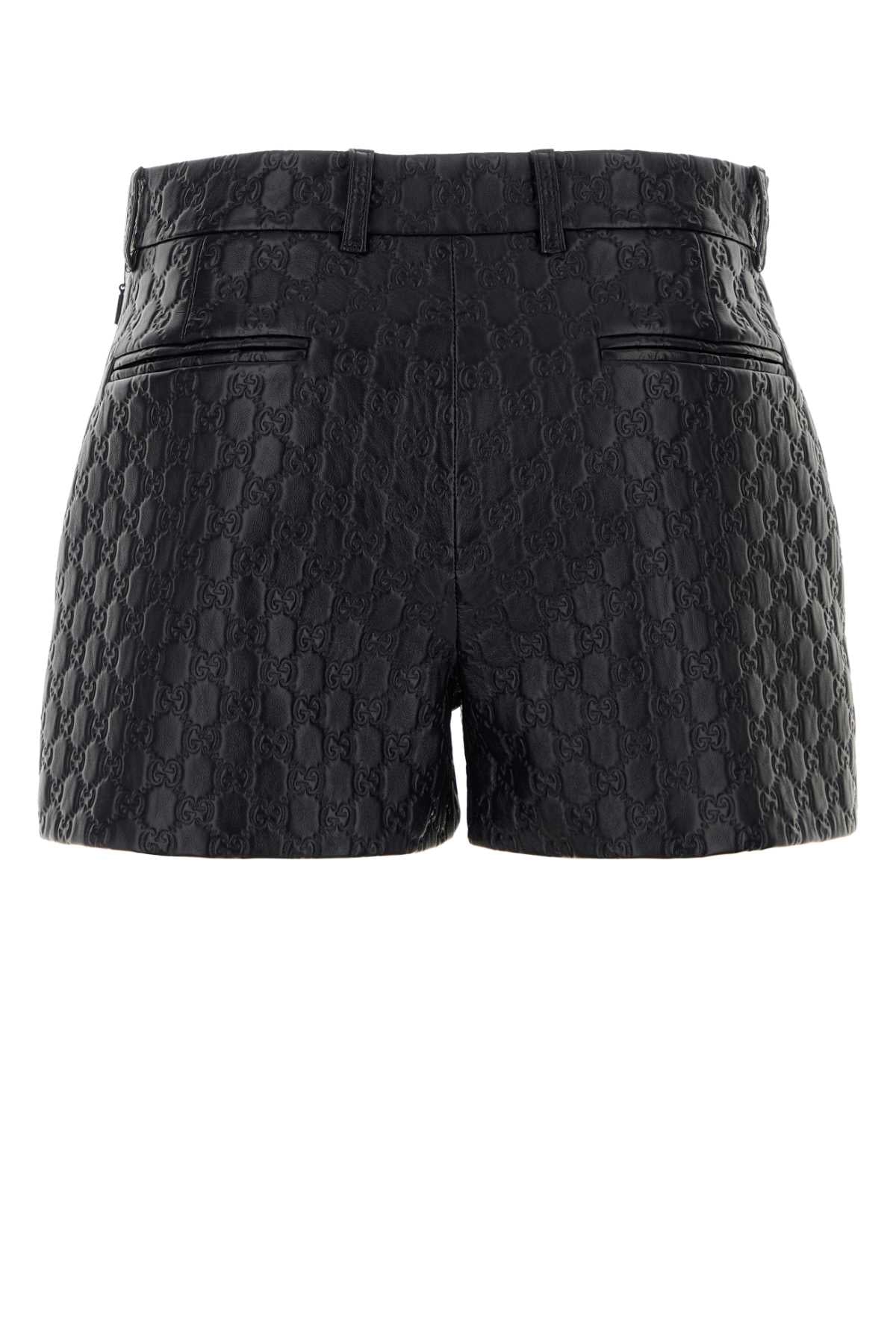 Gucci Women Black Leather Shorts GUCCI