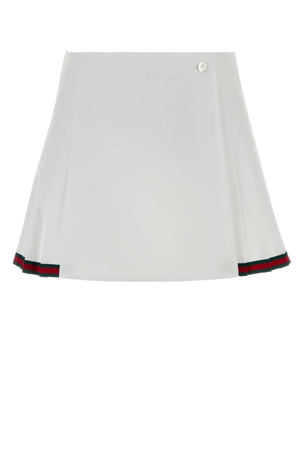Gucci Women White Poplin Mini Skirt GUCCI