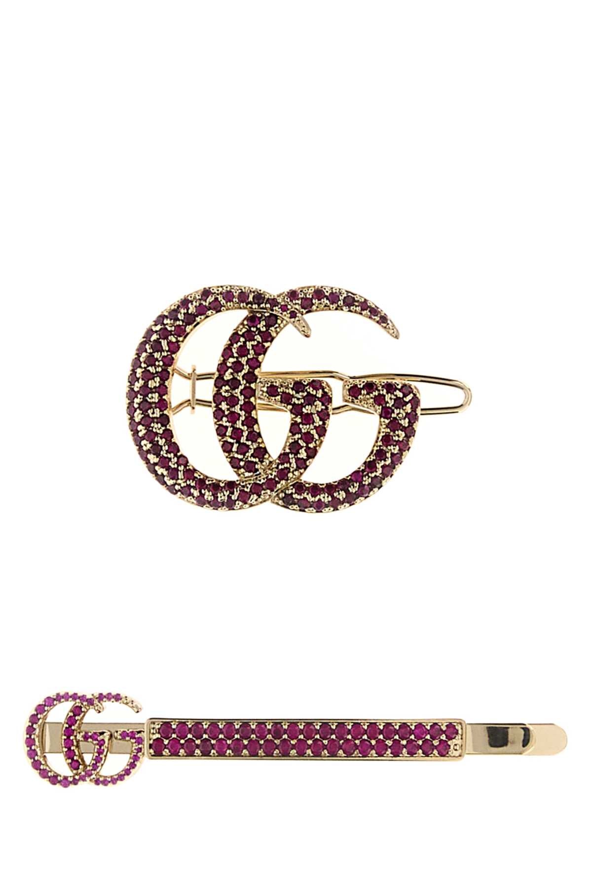 Gucci Women Platinum Metal Hair Clips Set GUCCI