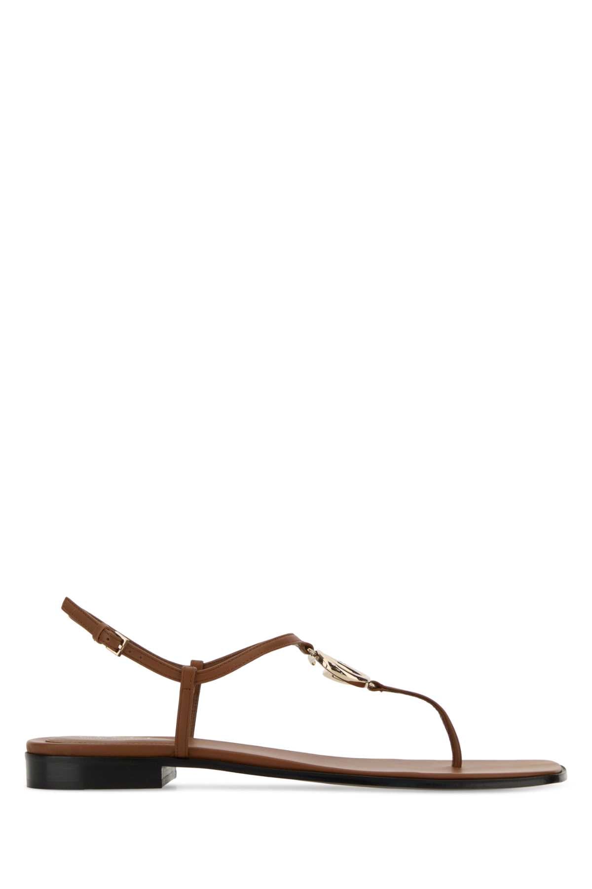 Gucci Women Caramel Leather Thong Sandals GUCCI