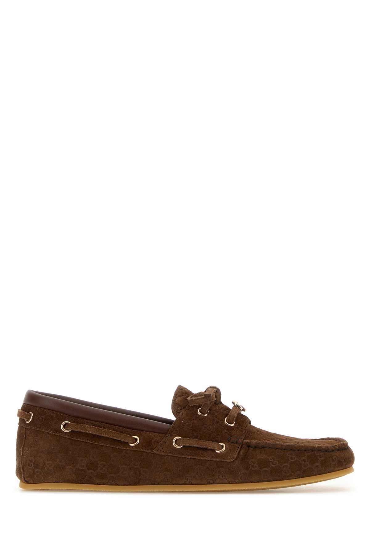 Gucci Women Brown Suede Loafers GUCCI