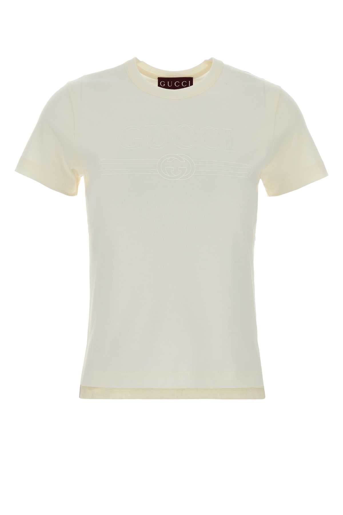 Gucci Women White Cotton T-Shirt GUCCI