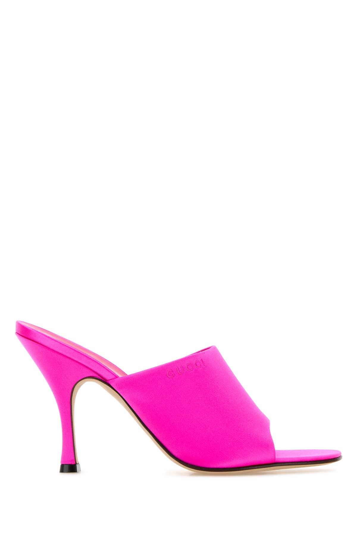 Gucci Women Fuchsia Satin Mules GUCCI