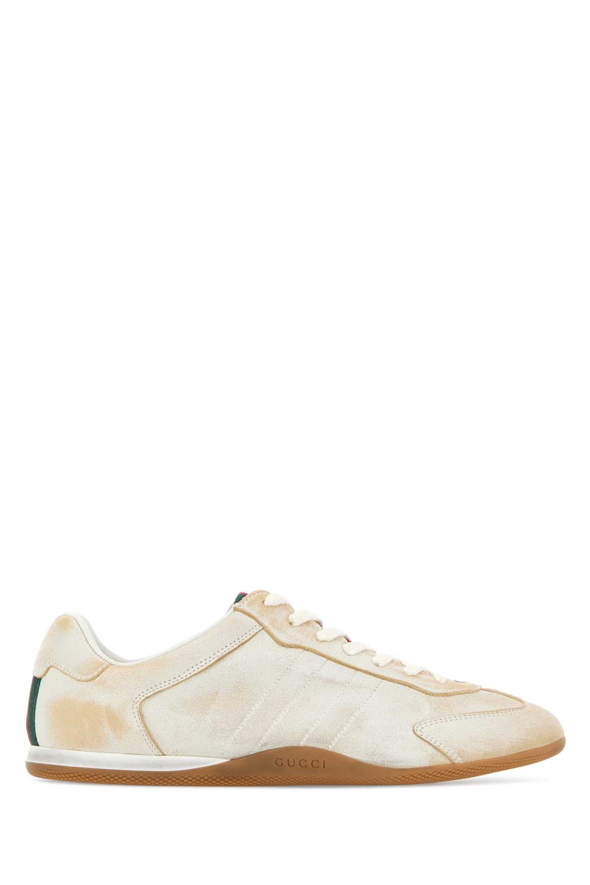 Gucci Women Ivory Leather Gucci Shift Sneakers GUCCI