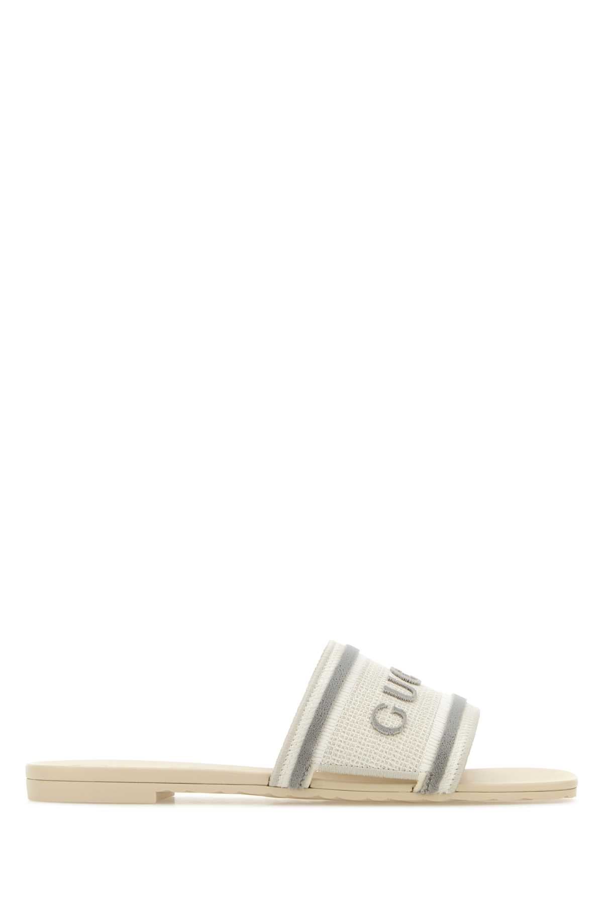 Gucci Women White Canvas Slippers GUCCI