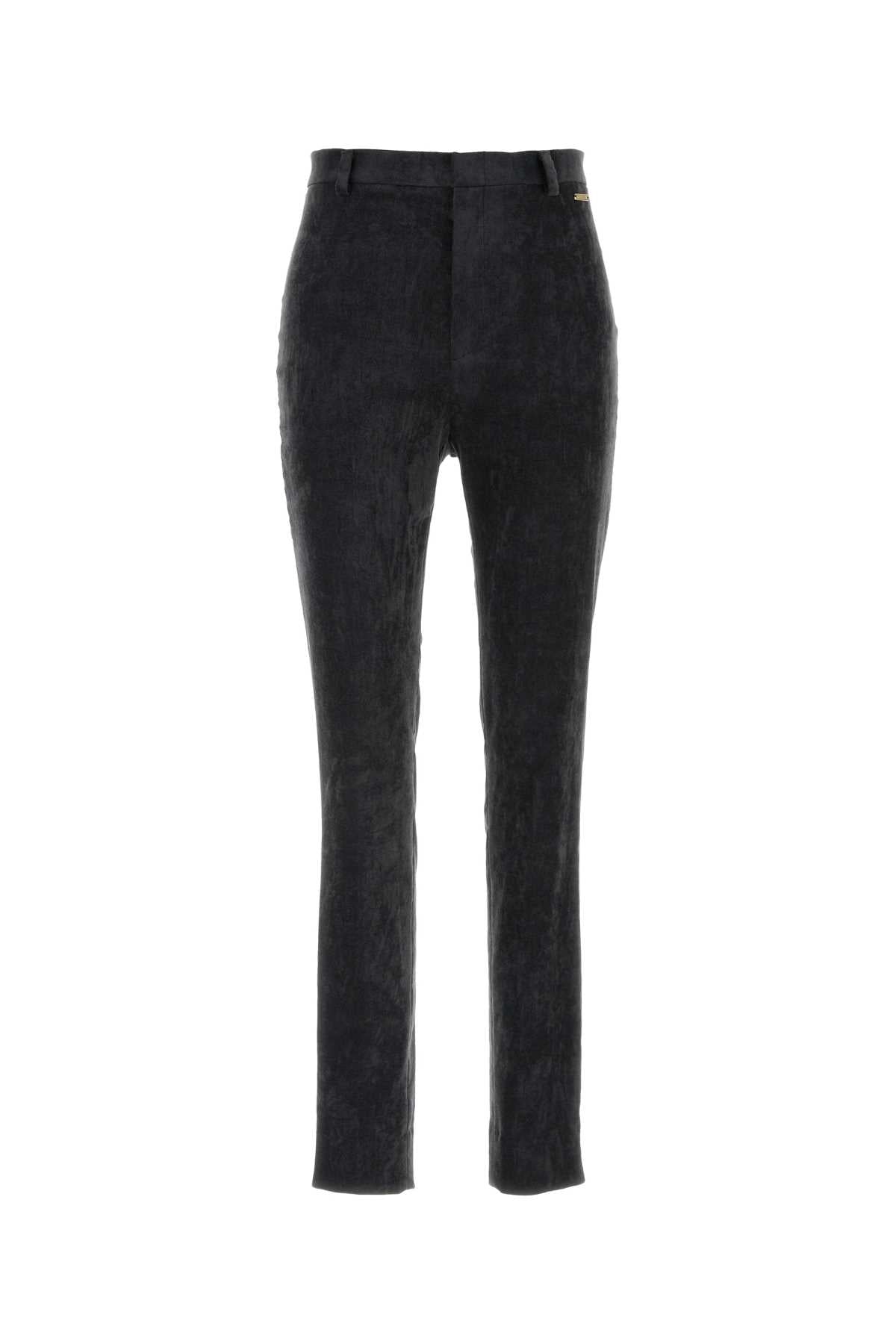 Gucci Women Charcoal Stretch Velvet Pant GUCCI