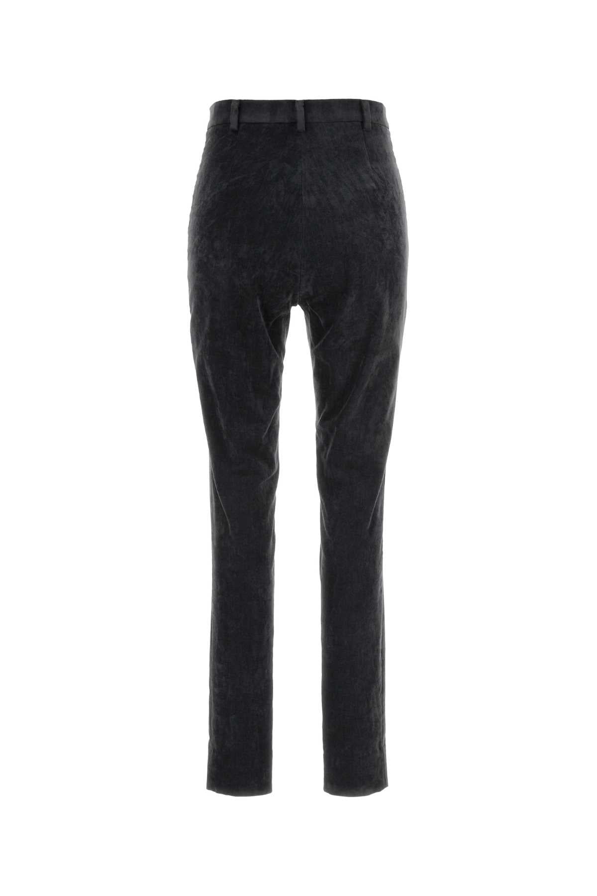 Gucci Women Charcoal Stretch Velvet Pant GUCCI