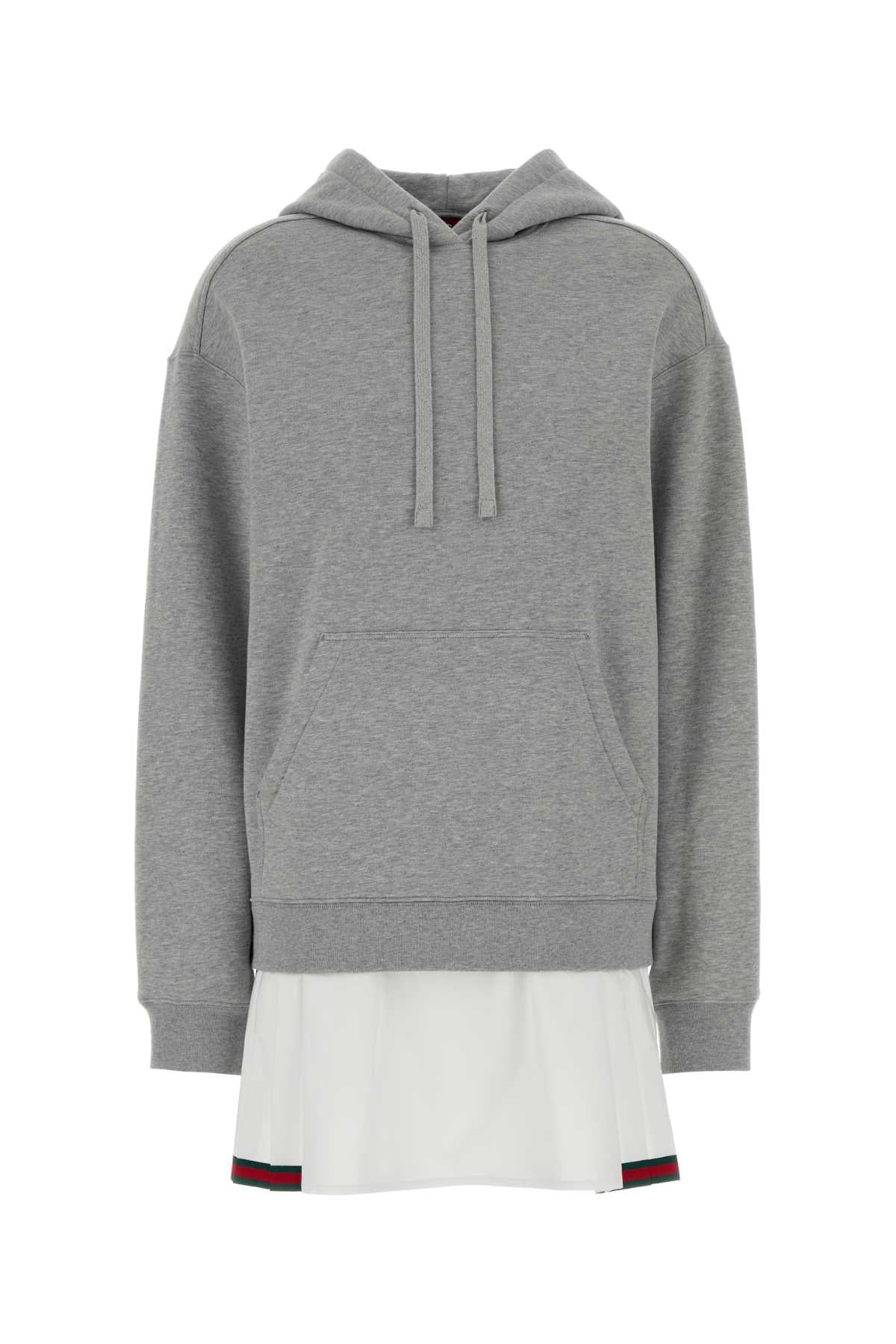 Gucci Women Grey Cotton Sweatshirt Dress GUCCI