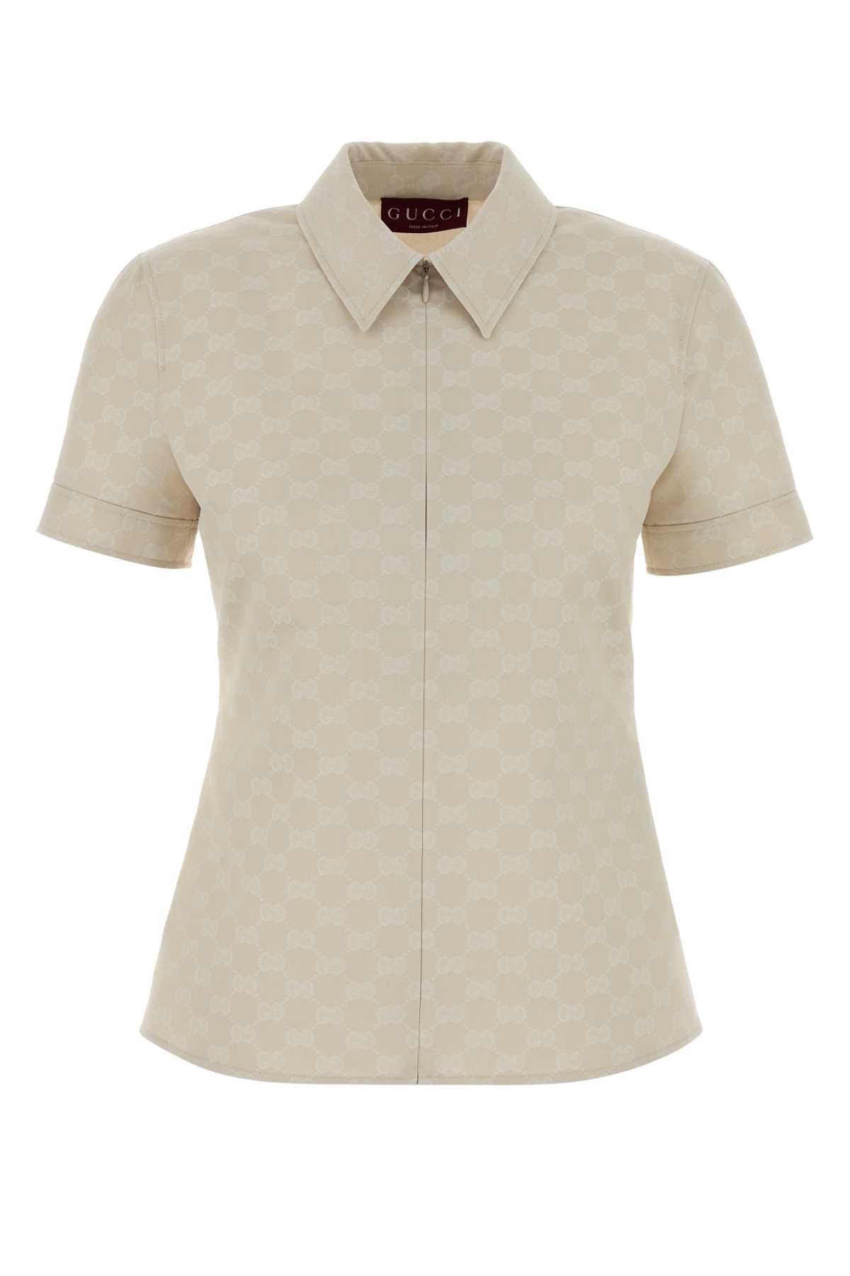 Gucci Women Ivory Gabardine Shirt GUCCI