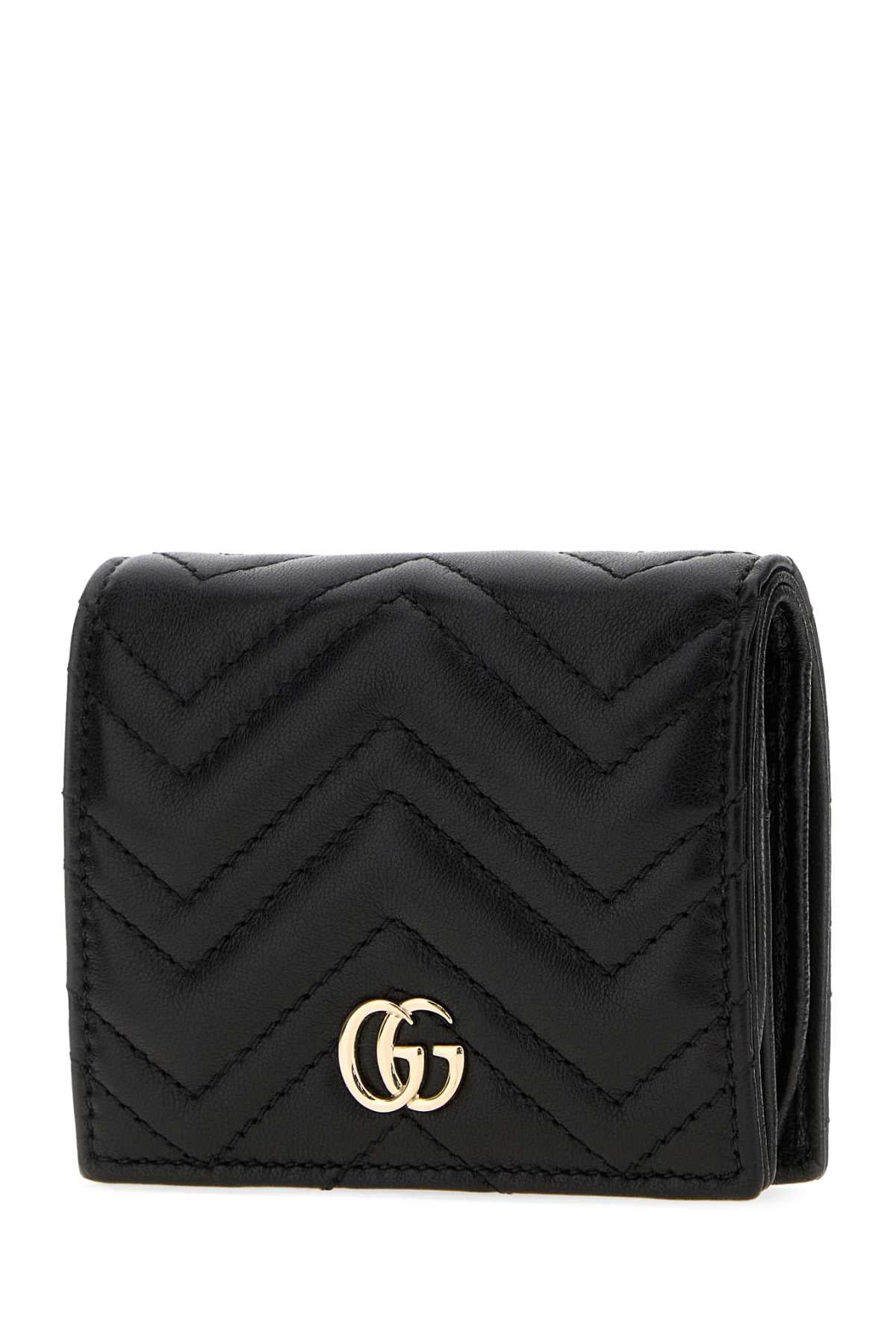 Gucci Women Black Leather Small Gg Marmont Wallet GUCCI