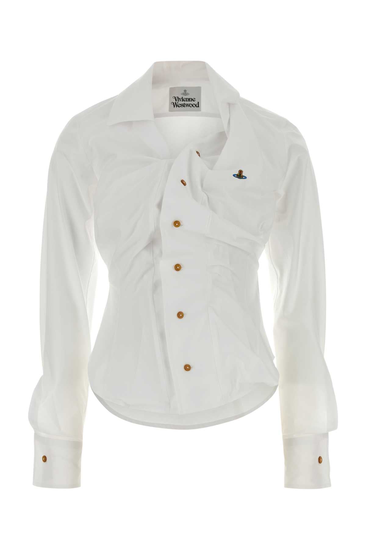 Vivienne Westwood Women White Poplin Drunken Shirt VIVIENNE WESTWOOD